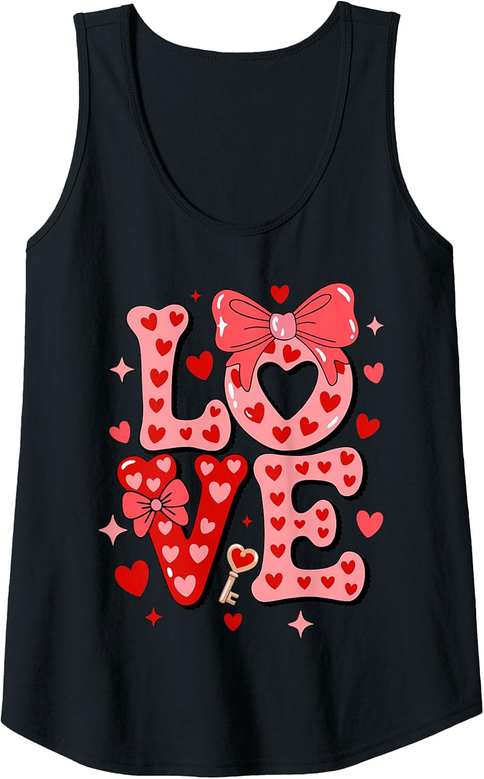 Cute Valentine's Day Graphic Tank Top Love Hearts