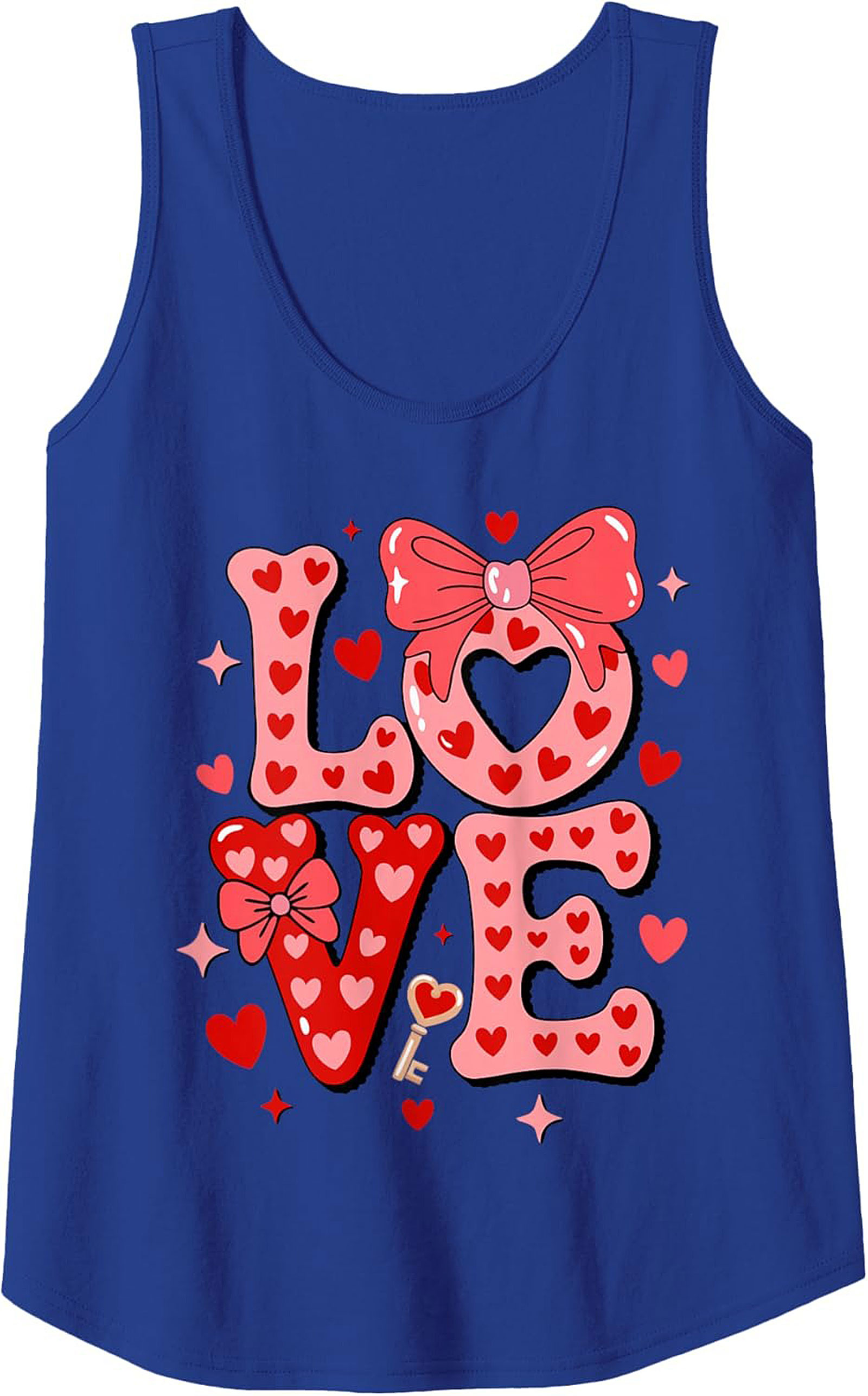 Cute Valentine's Day Graphic Tank Top Love Hearts
