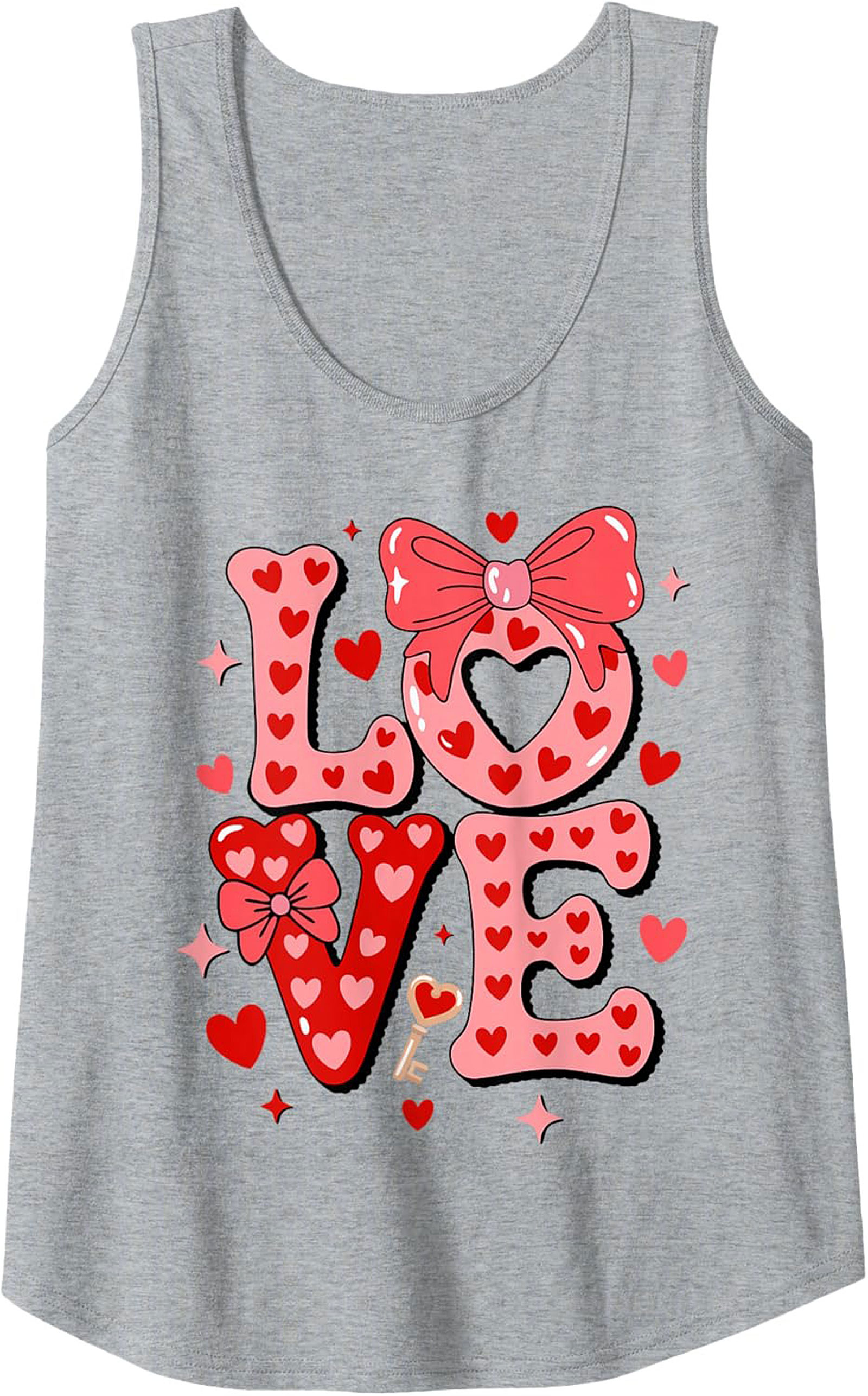 Cute Valentine's Day Graphic Tank Top Love Hearts