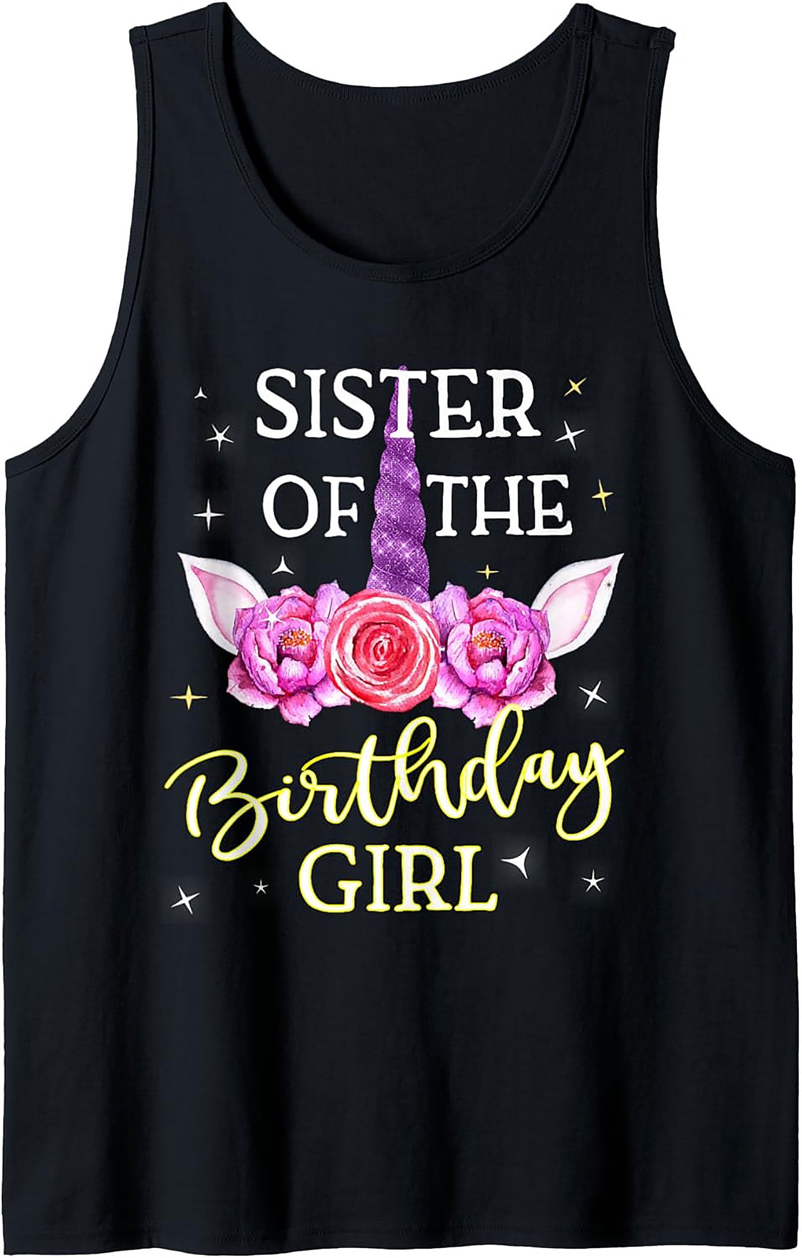 Sister of the Birthday Girl Unicorn Tank Top
