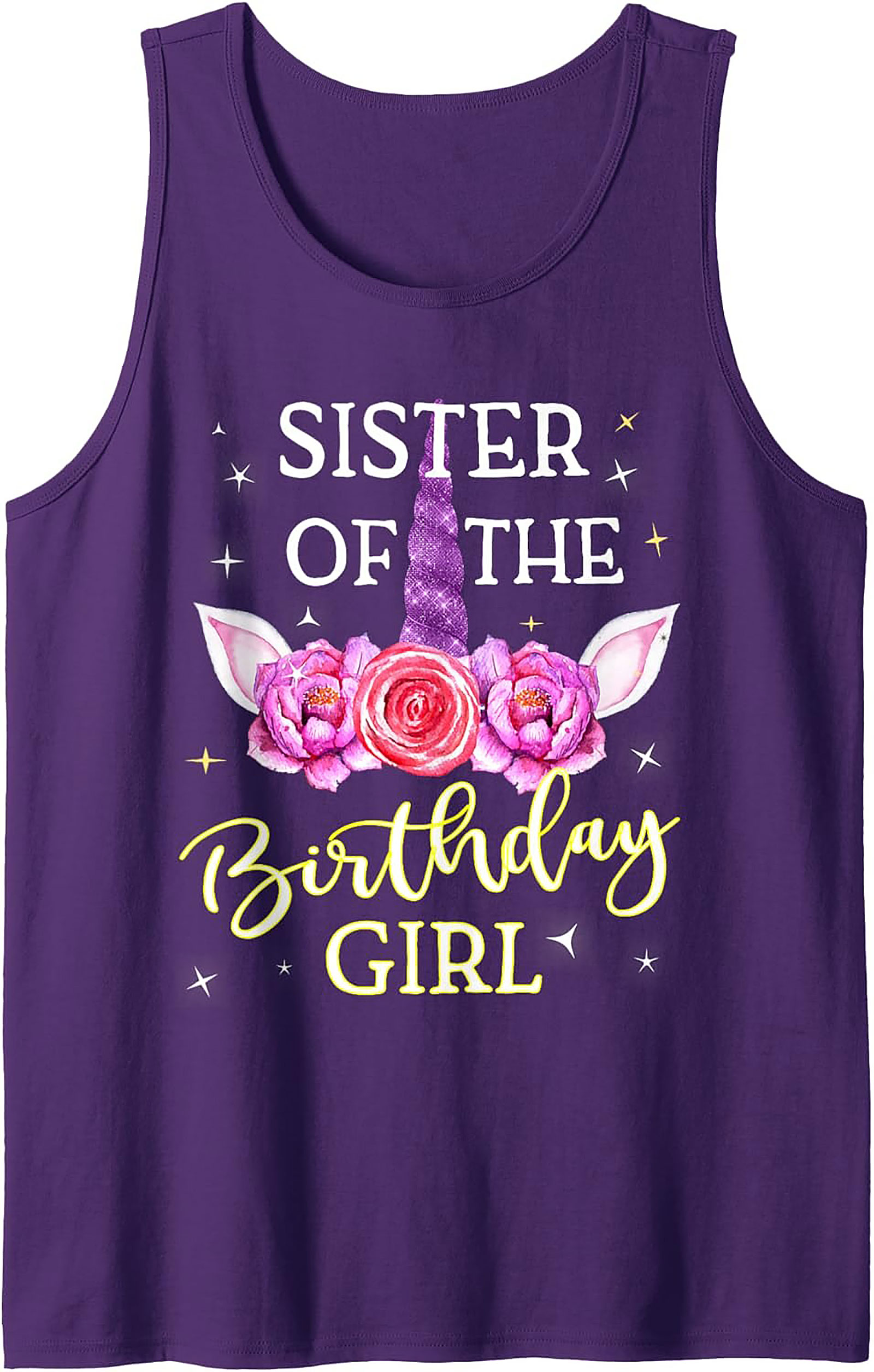 Sister of the Birthday Girl Unicorn Tank Top