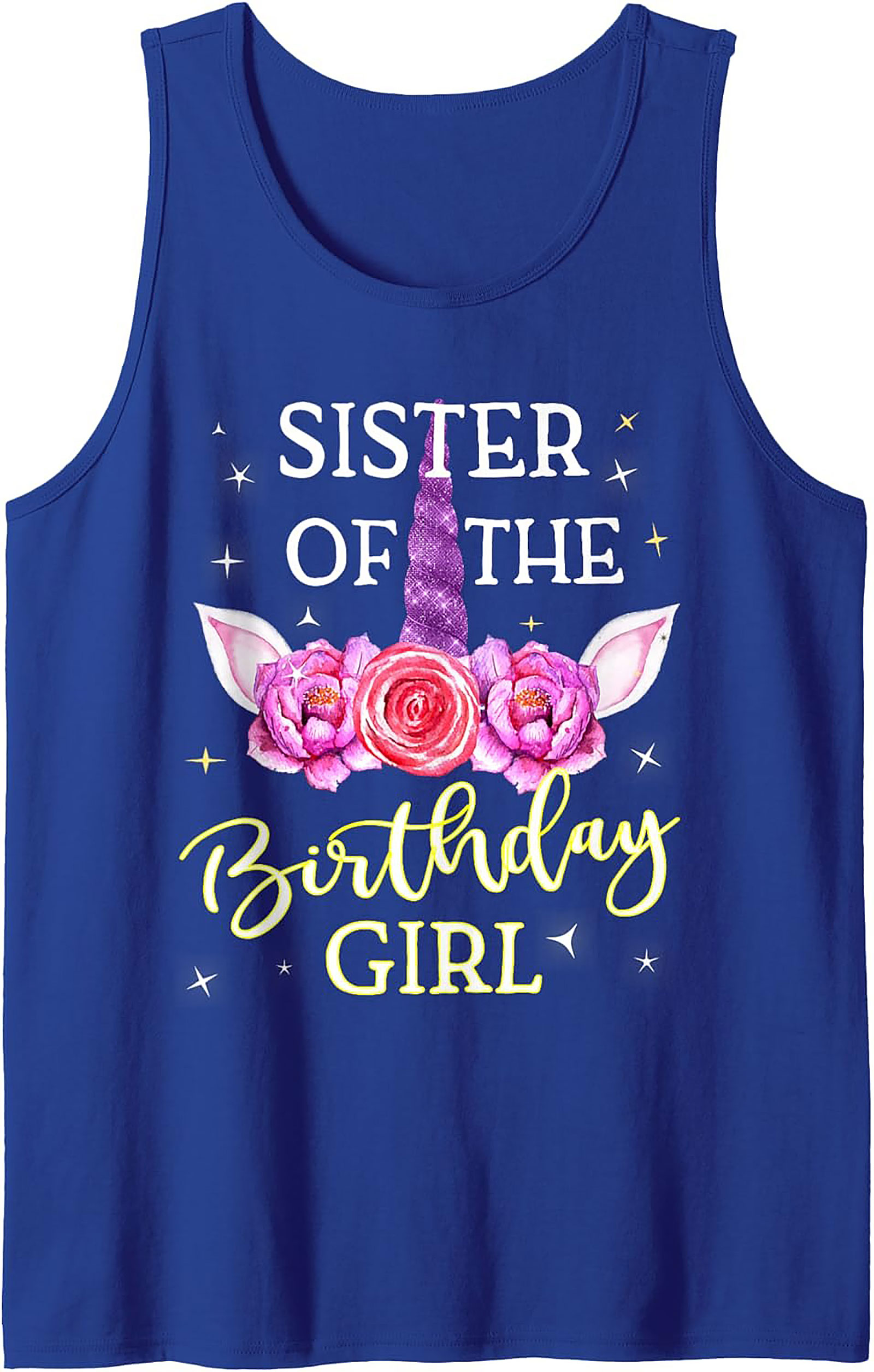 Sister of the Birthday Girl Unicorn Tank Top