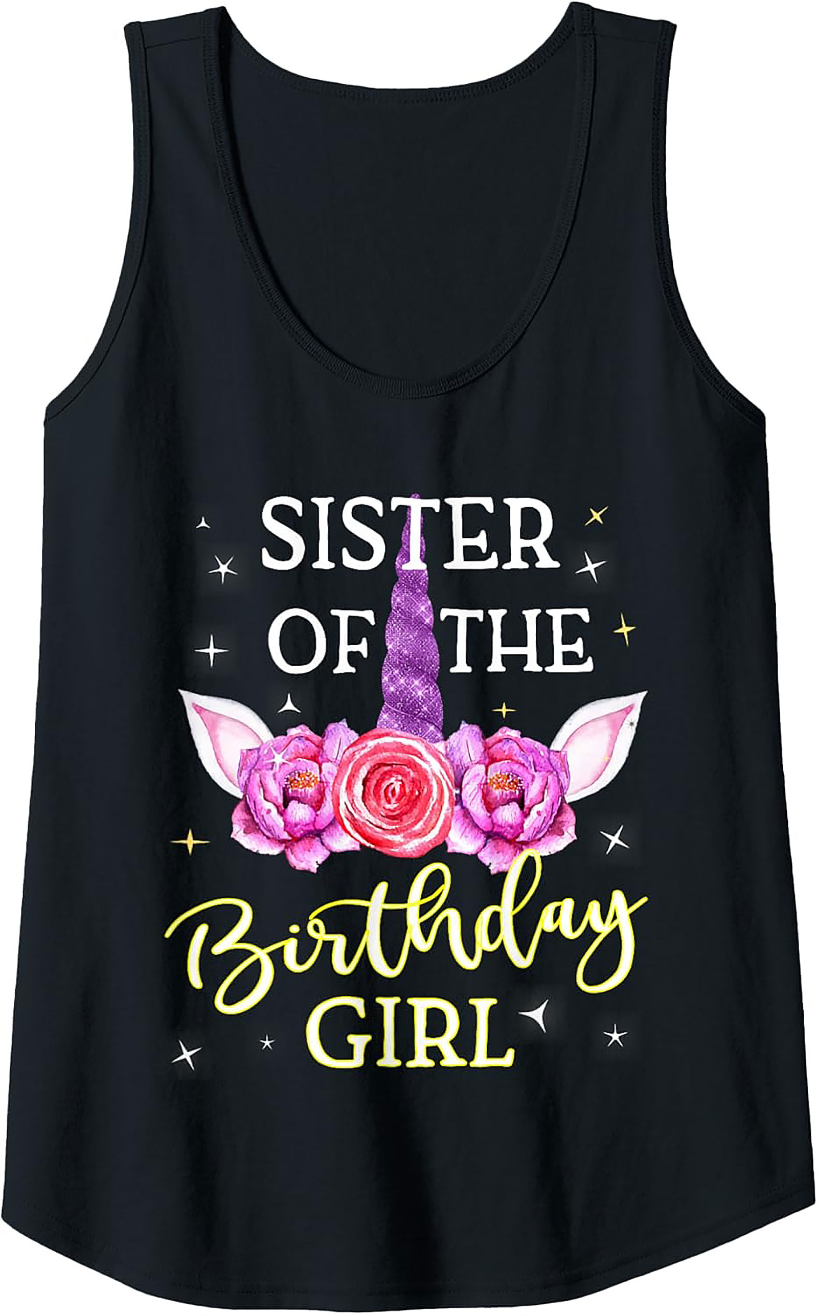 Sister of the Birthday Girl Unicorn Tank Top