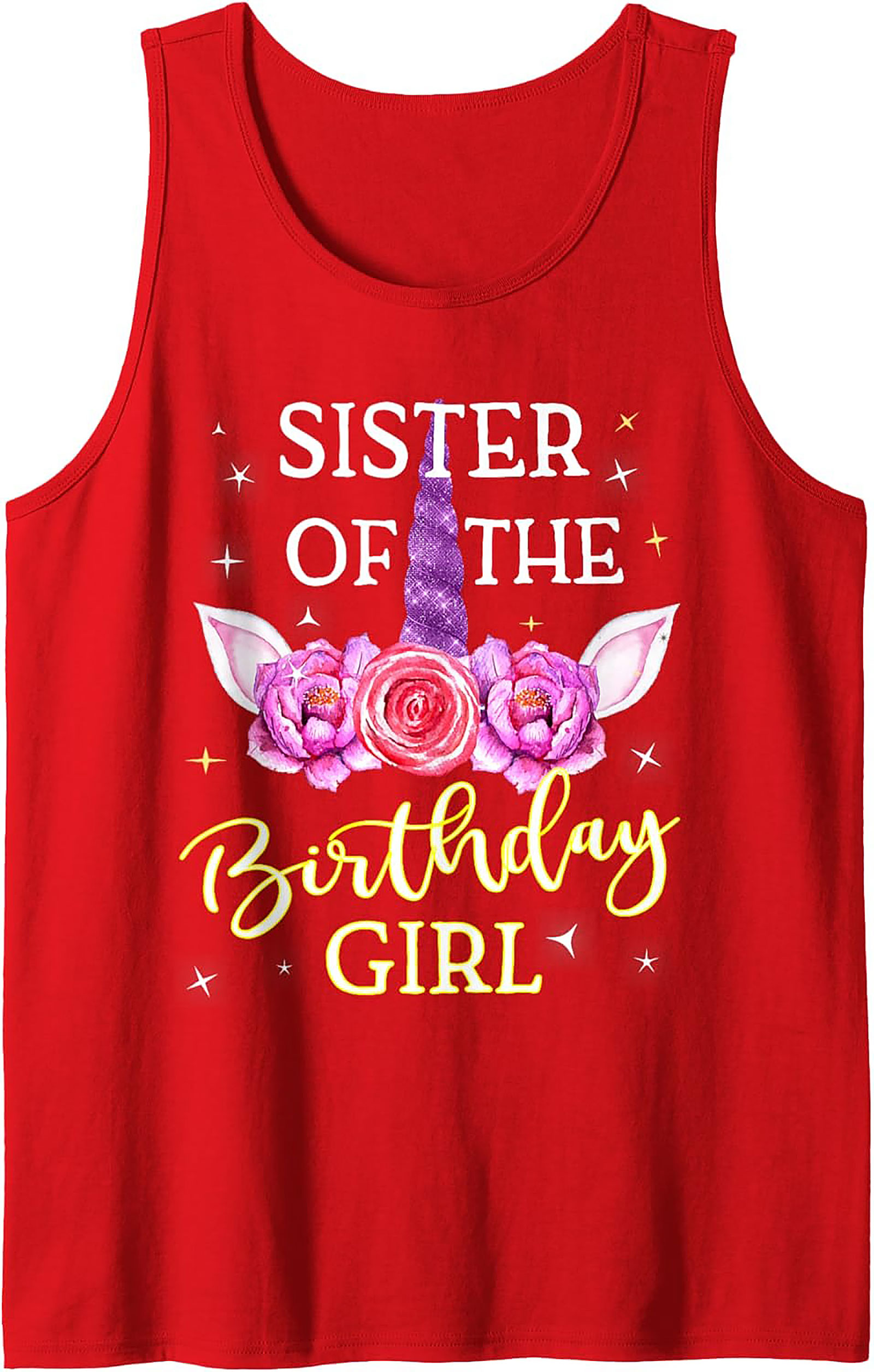 Sister of the Birthday Girl Unicorn Tank Top