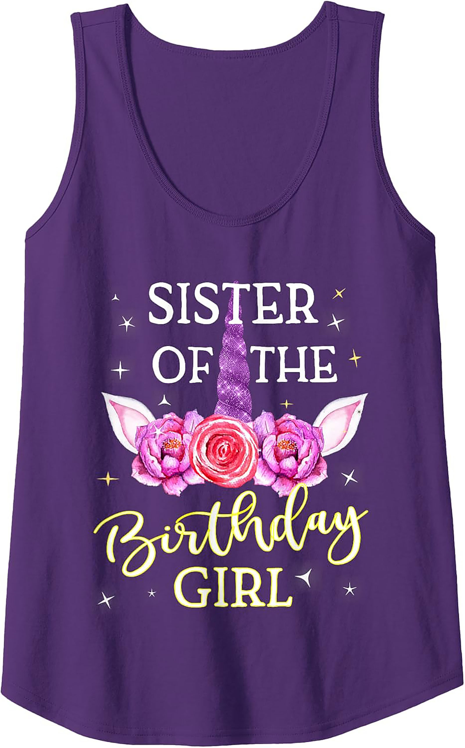 Sister of the Birthday Girl Unicorn Tank Top
