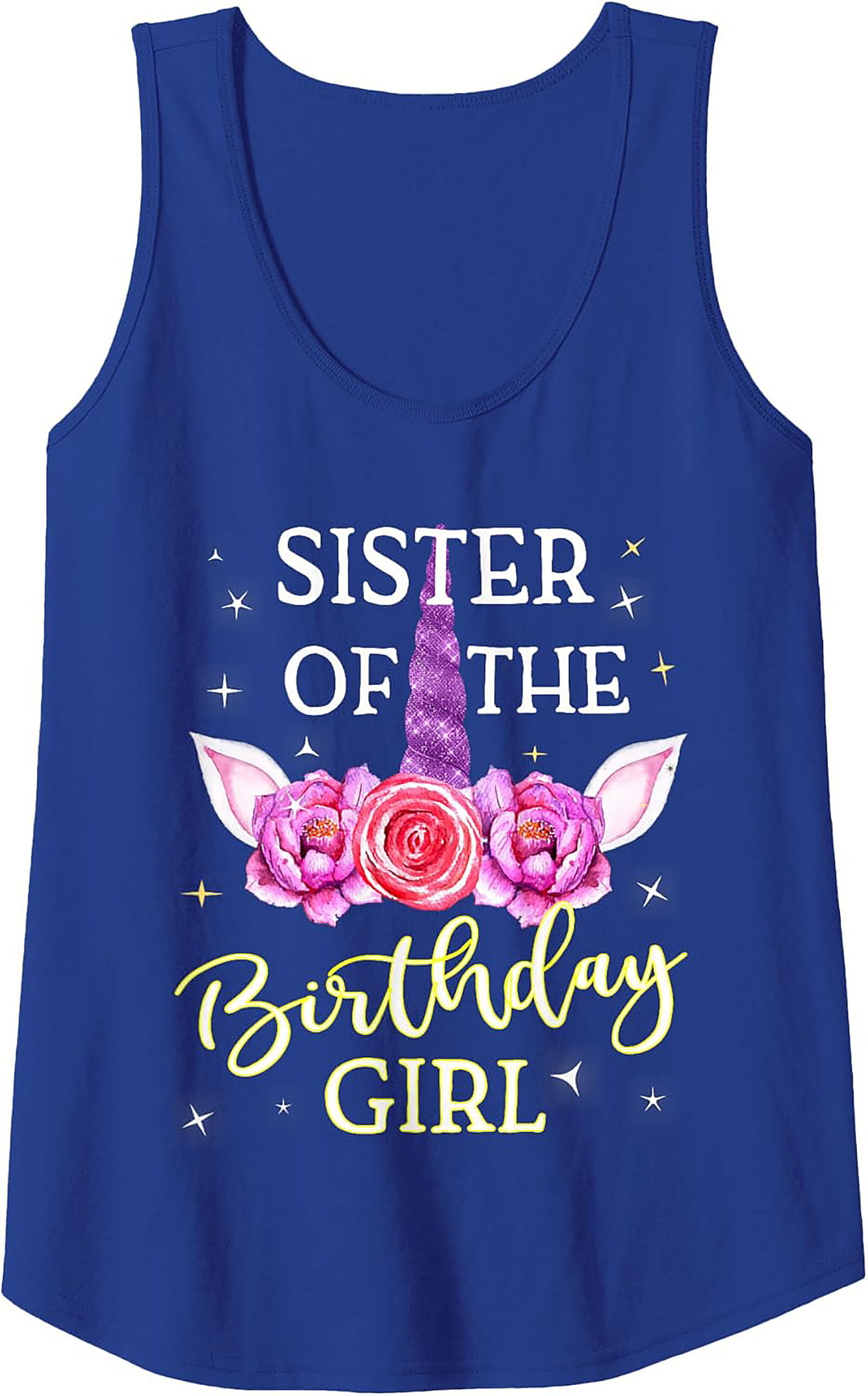 Sister of the Birthday Girl Unicorn Tank Top