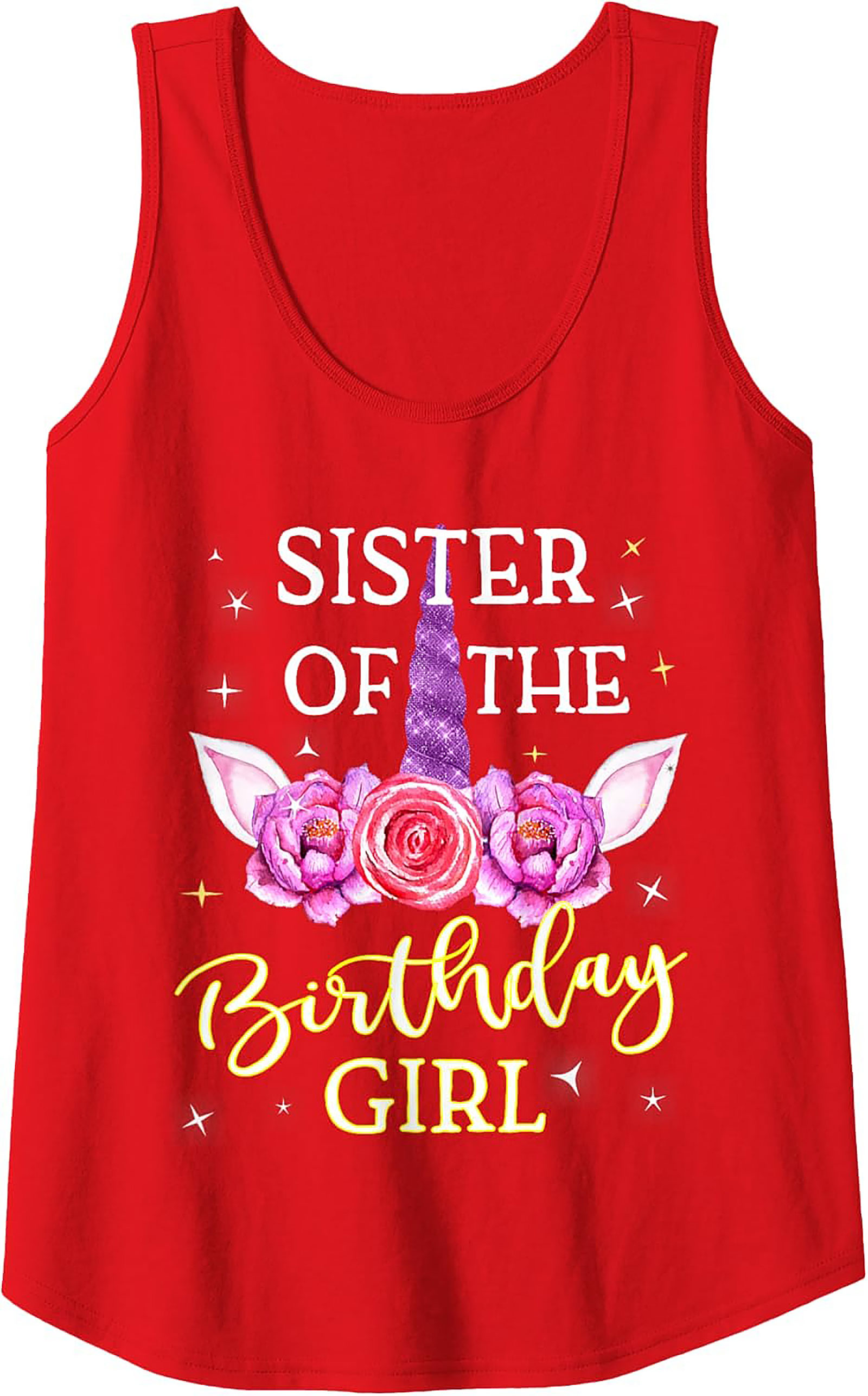 Sister of the Birthday Girl Unicorn Tank Top
