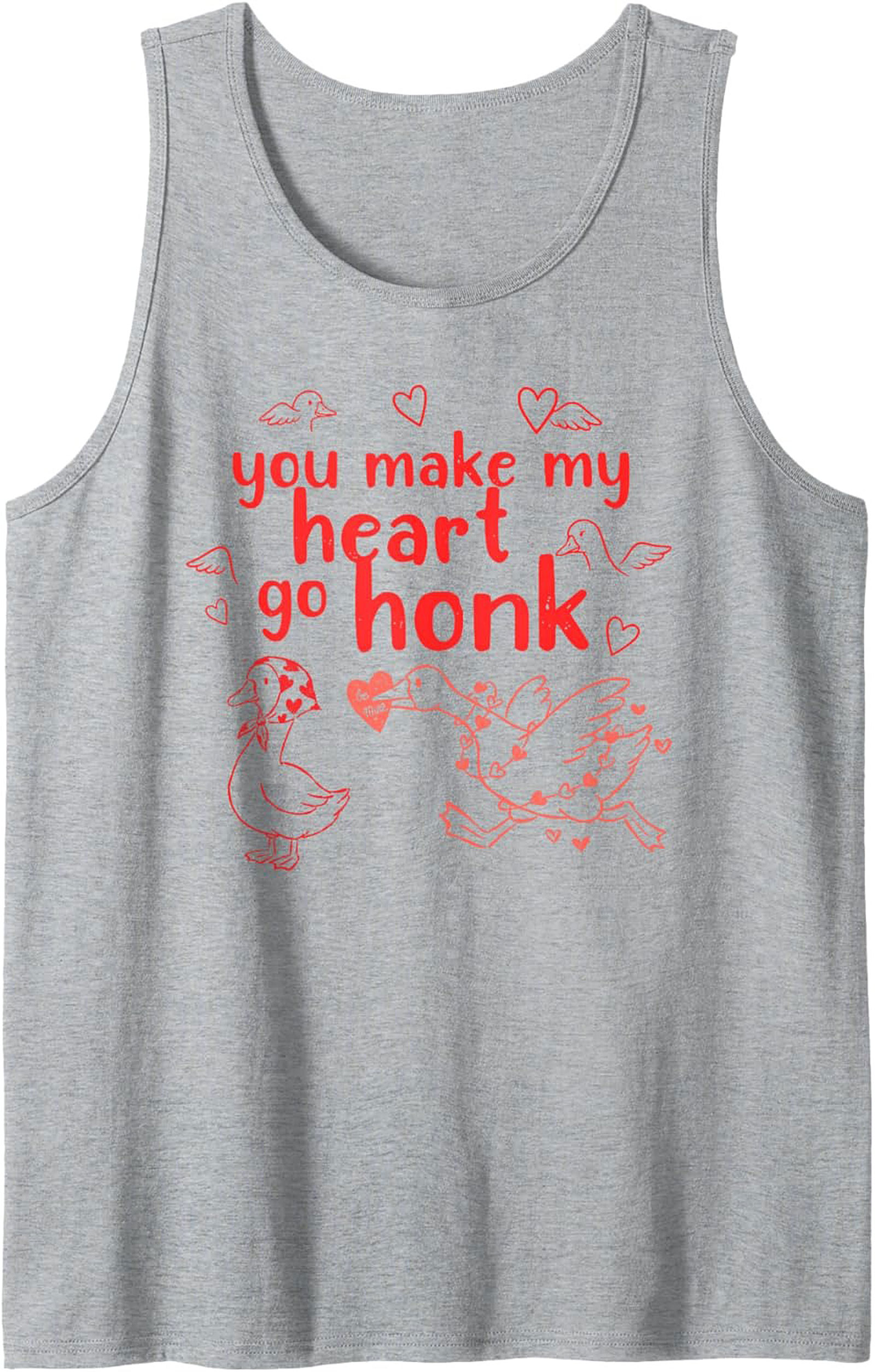 Funny Duck Valentine's Graphic Tank Unisex Sleeveless Shirt