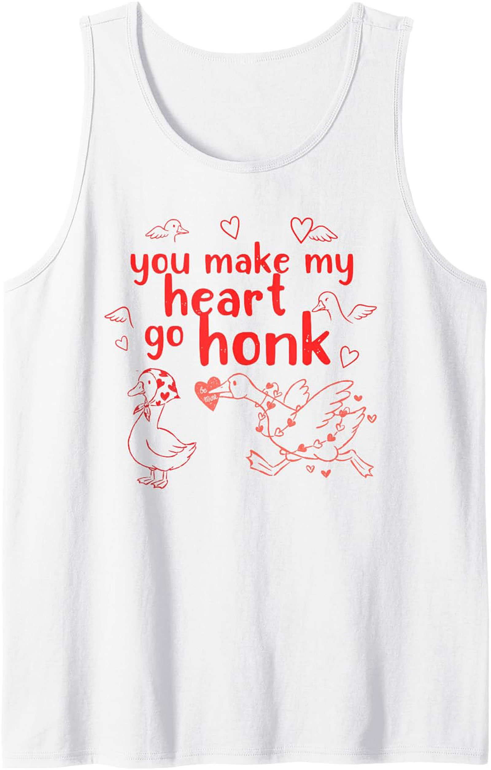 Funny Duck Valentine's Graphic Tank Unisex Sleeveless Shirt