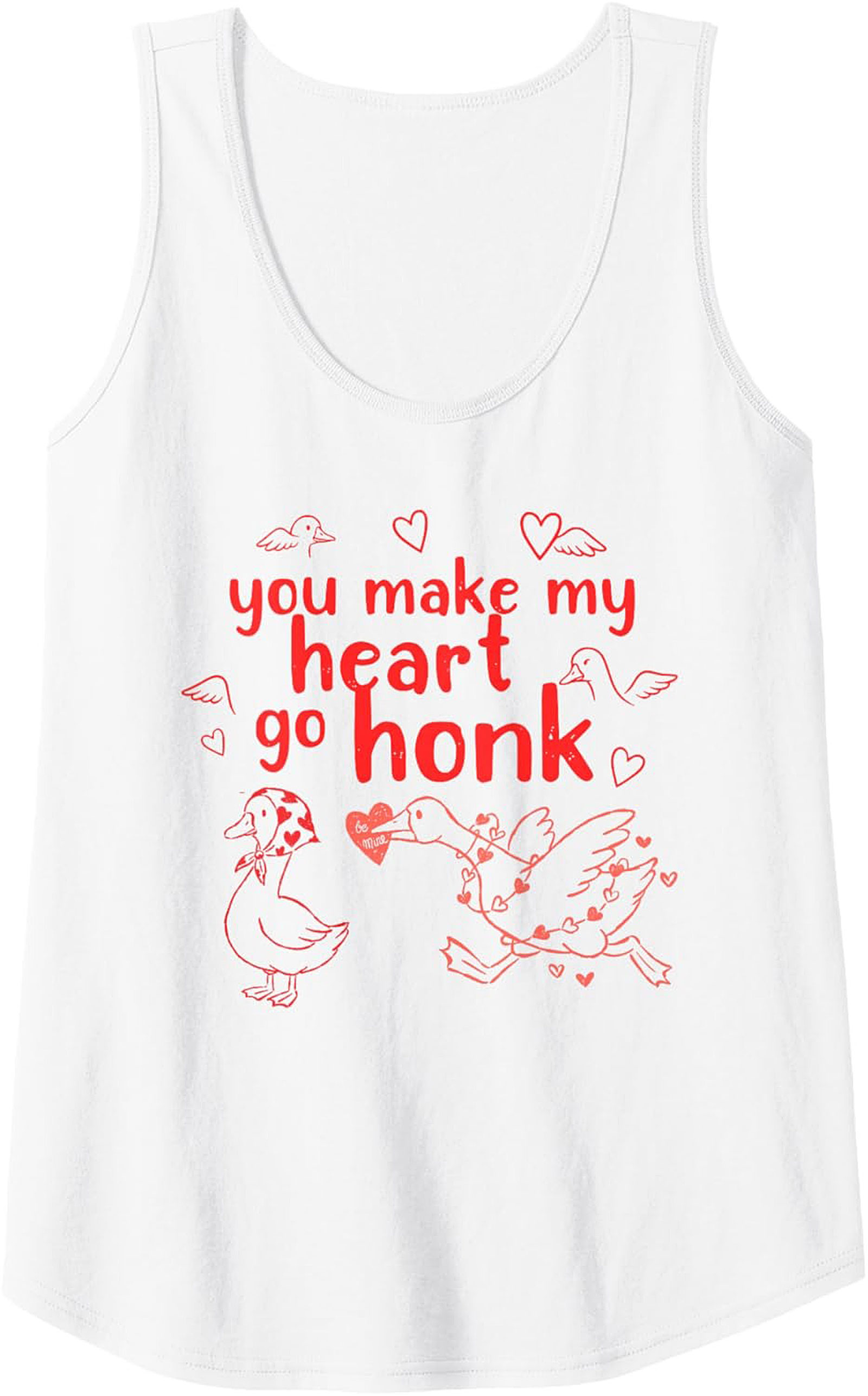 Funny Duck Valentine's Graphic Tank Unisex Sleeveless Shirt