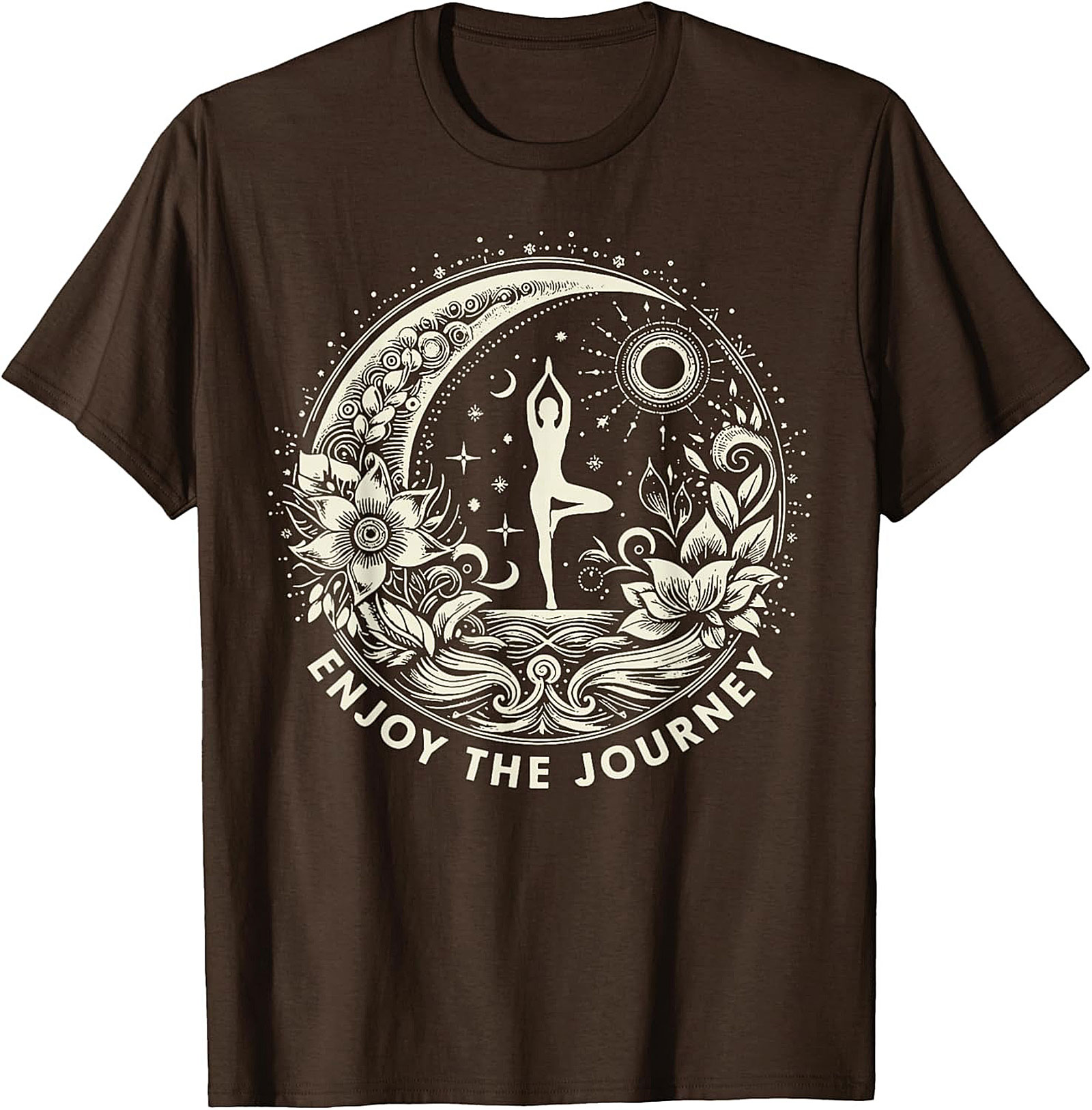 Spiritual Yoga T-shirt Moon & Sun Tree Pose Graphic Tee