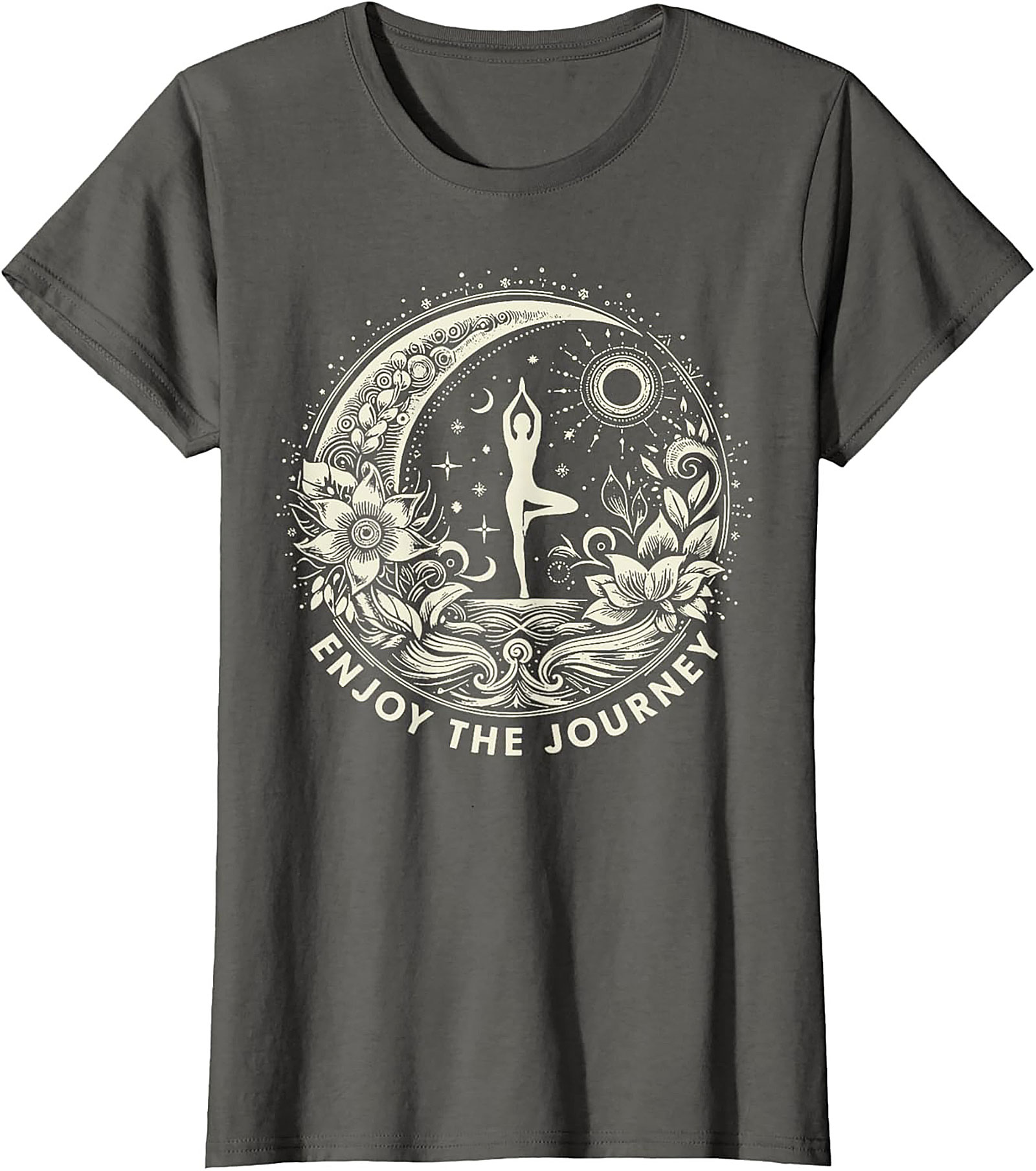 Spiritual Yoga T-shirt Moon & Sun Tree Pose Graphic Tee