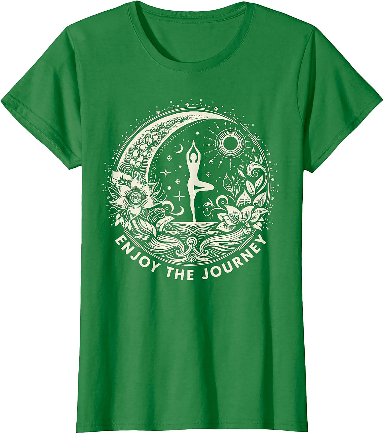 Spiritual Yoga T-shirt Moon & Sun Tree Pose Graphic Tee