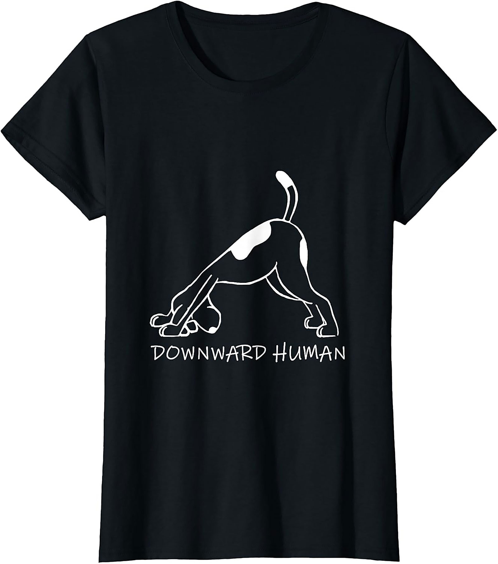Funny Downward Human T-shirt Dog Yoga Graphic Tee