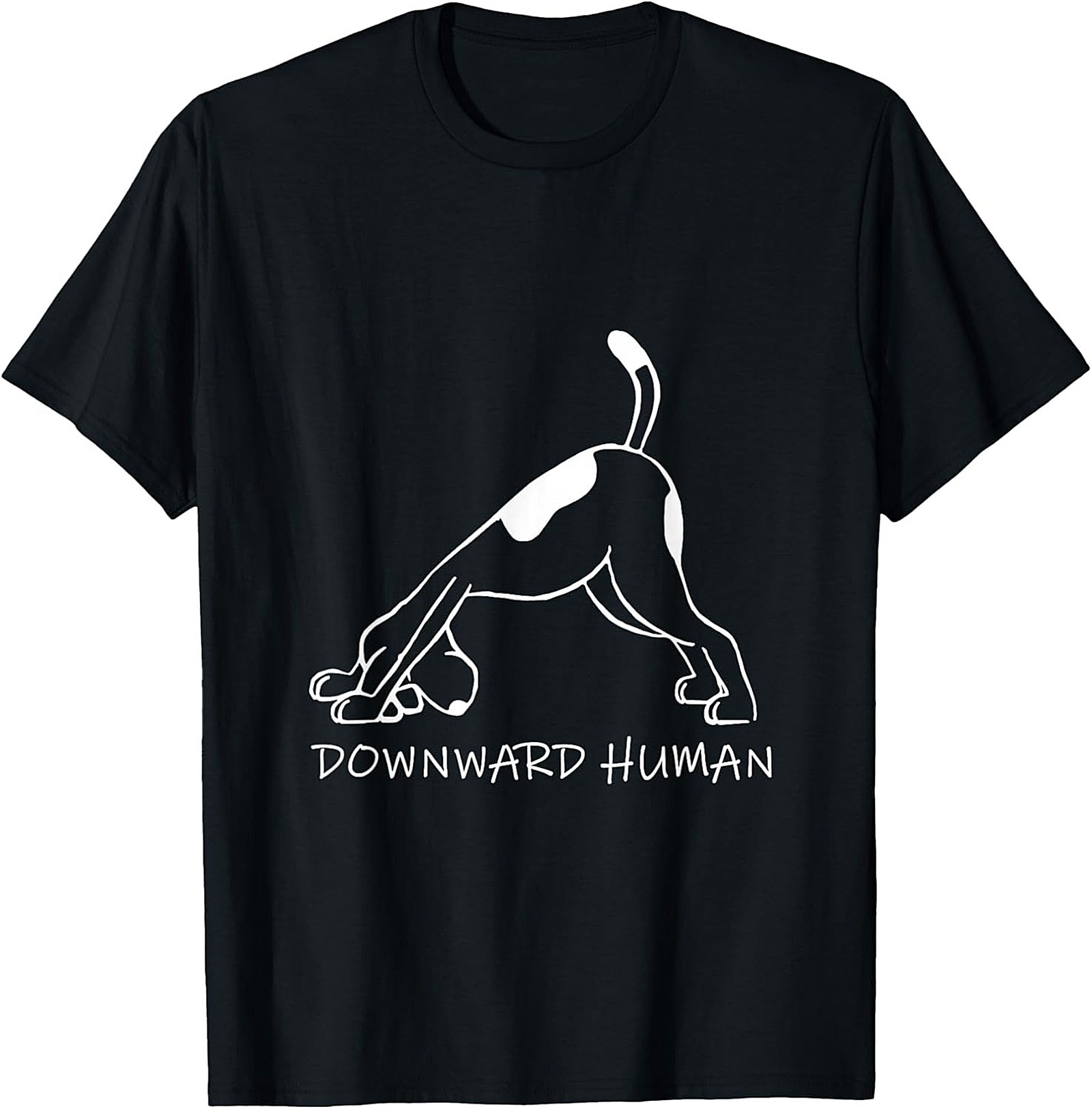 Funny Downward Human T-shirt Dog Yoga Graphic Tee