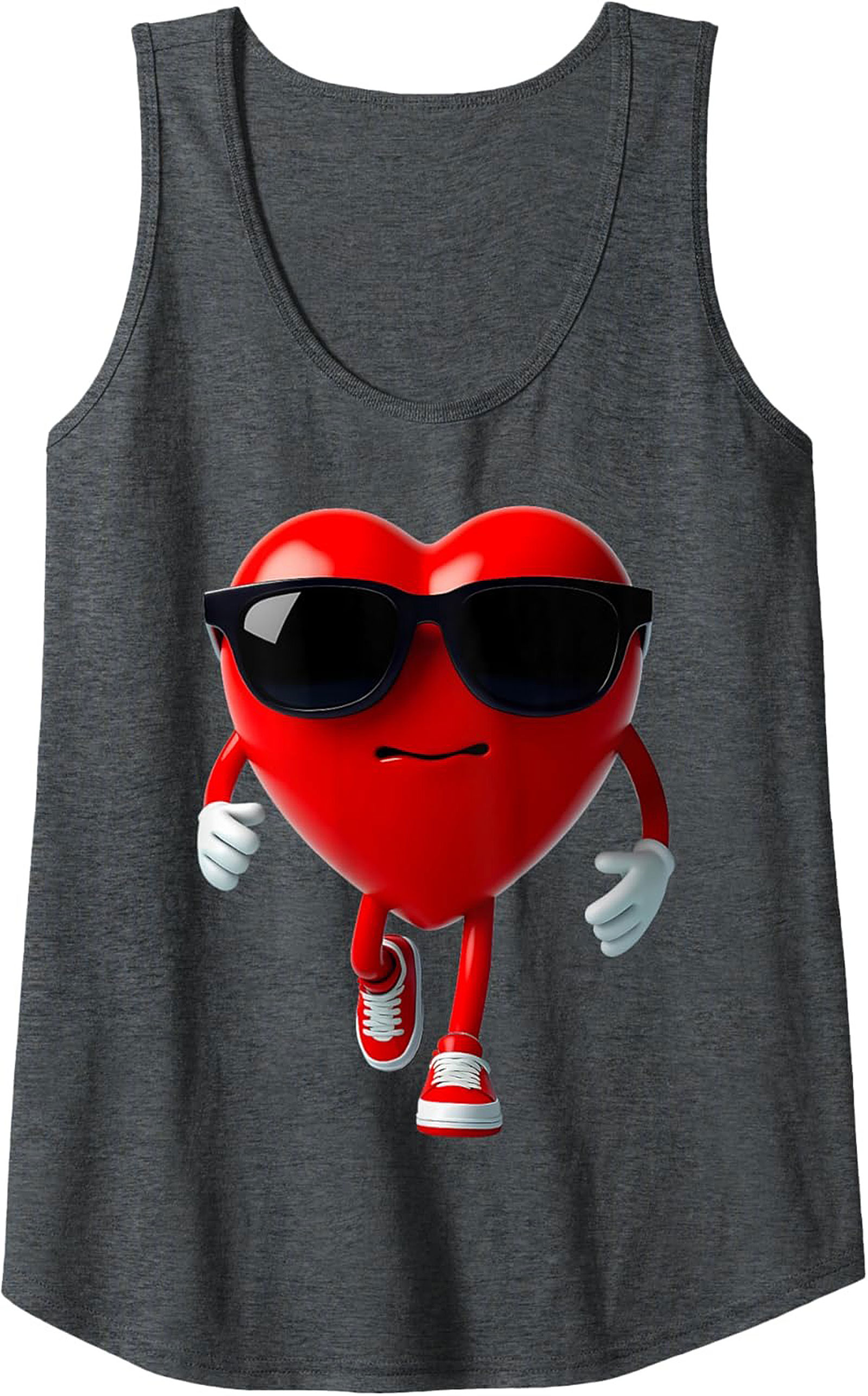 Cool Heart Graphic Tank Confident Sleeveless Shirt