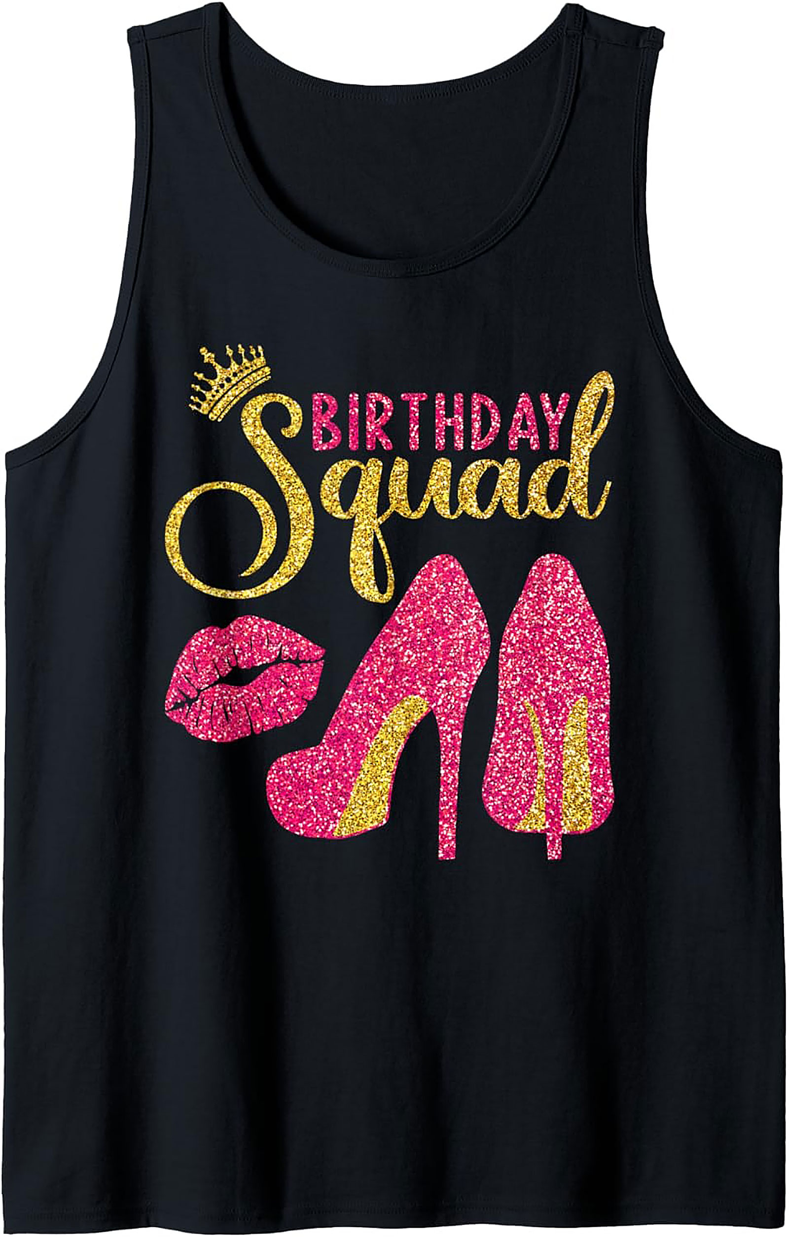 Birthday Squad Tank Top | Glam Glitter Party Sleeveless Shirt