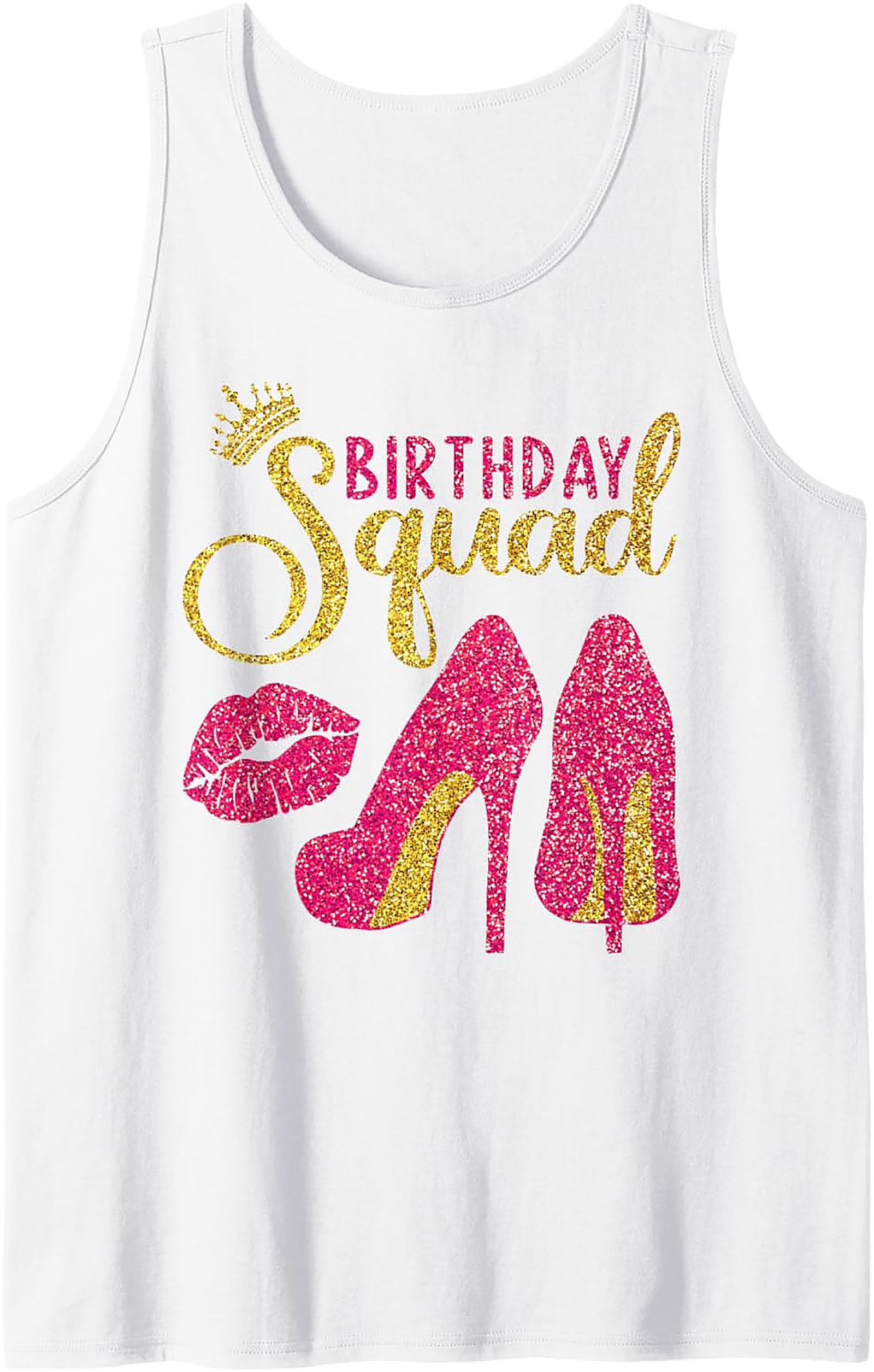 Birthday Squad Tank Top | Glam Glitter Party Sleeveless Shirt