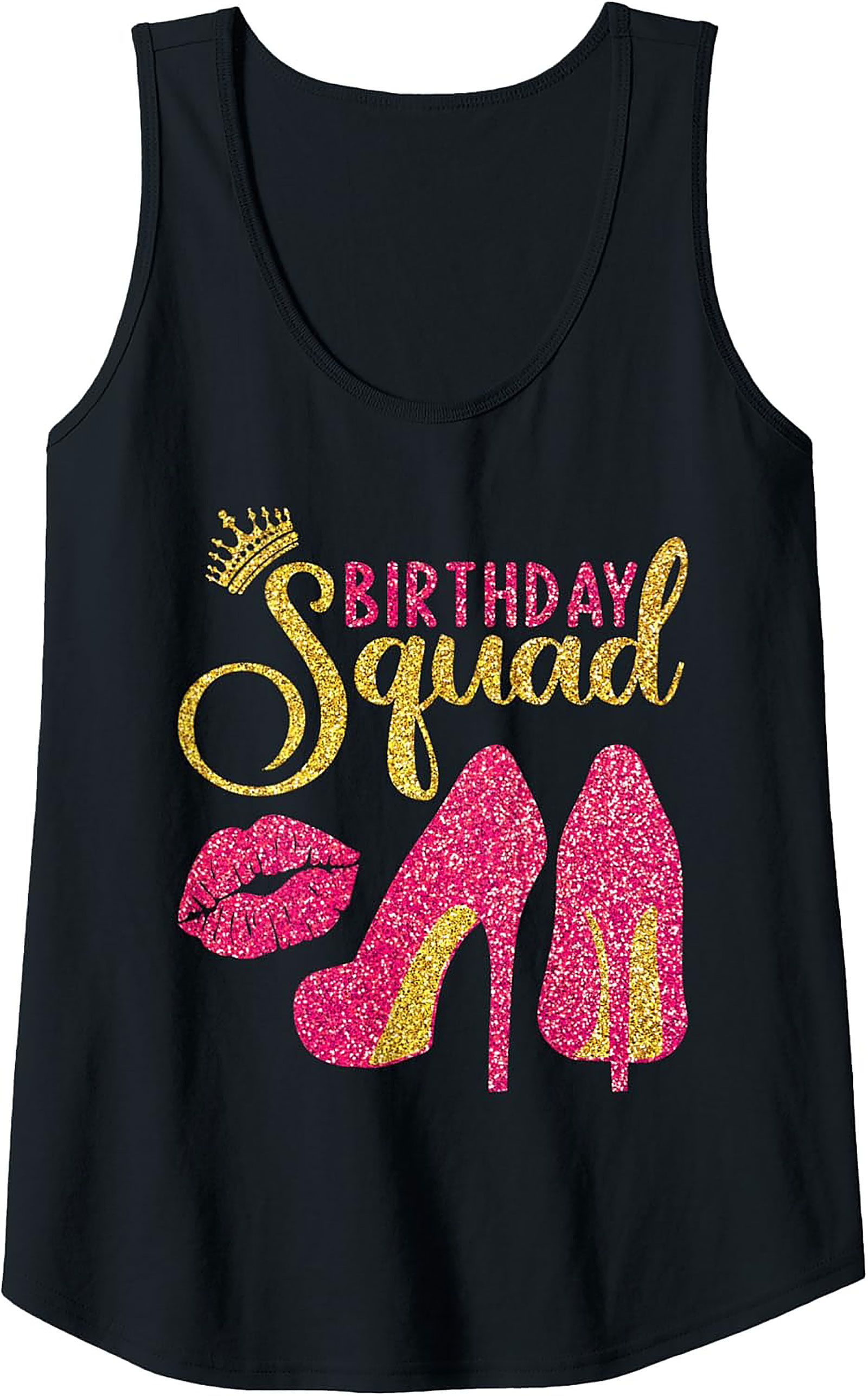 Birthday Squad Tank Top | Glam Glitter Party Sleeveless Shirt