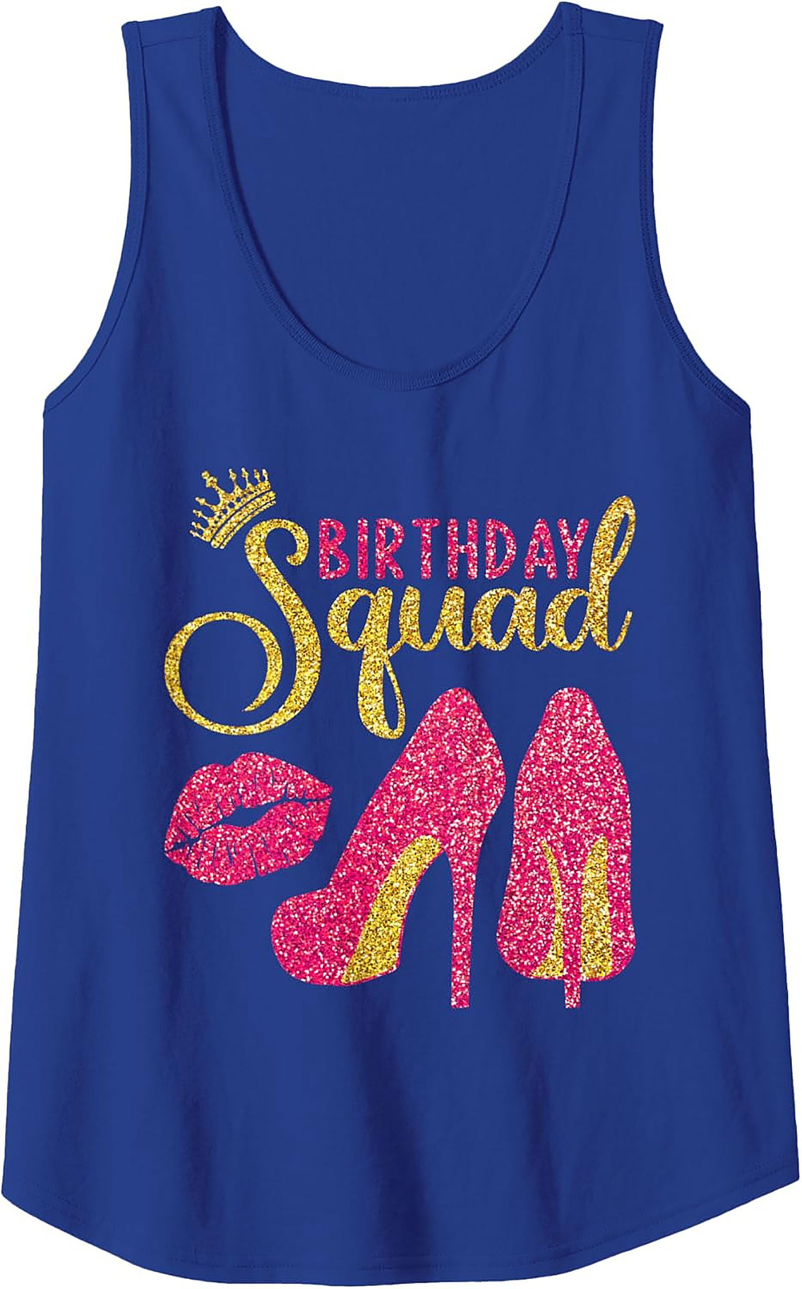 Birthday Squad Tank Top | Glam Glitter Party Sleeveless Shirt