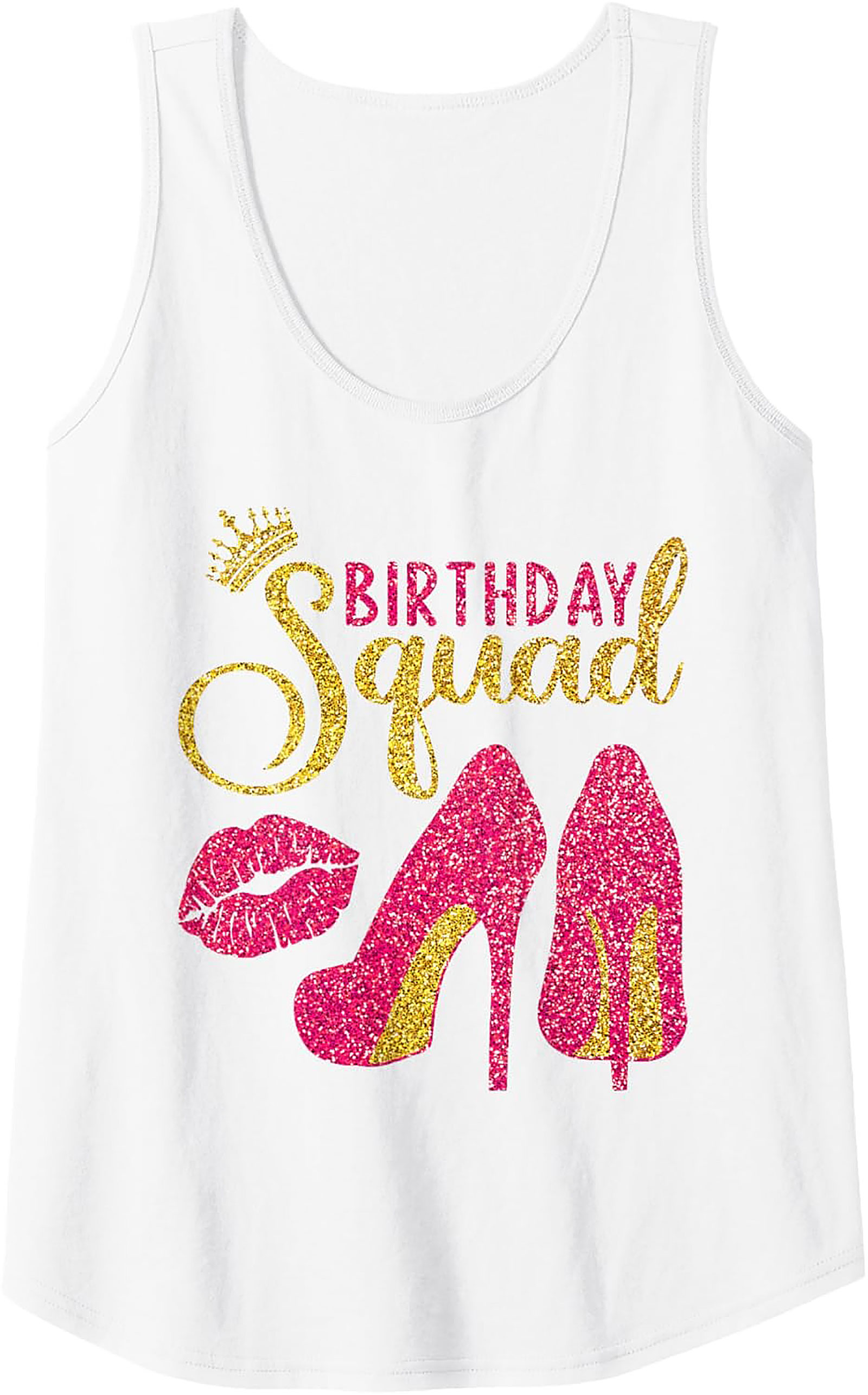 Birthday Squad Tank Top | Glam Glitter Party Sleeveless Shirt