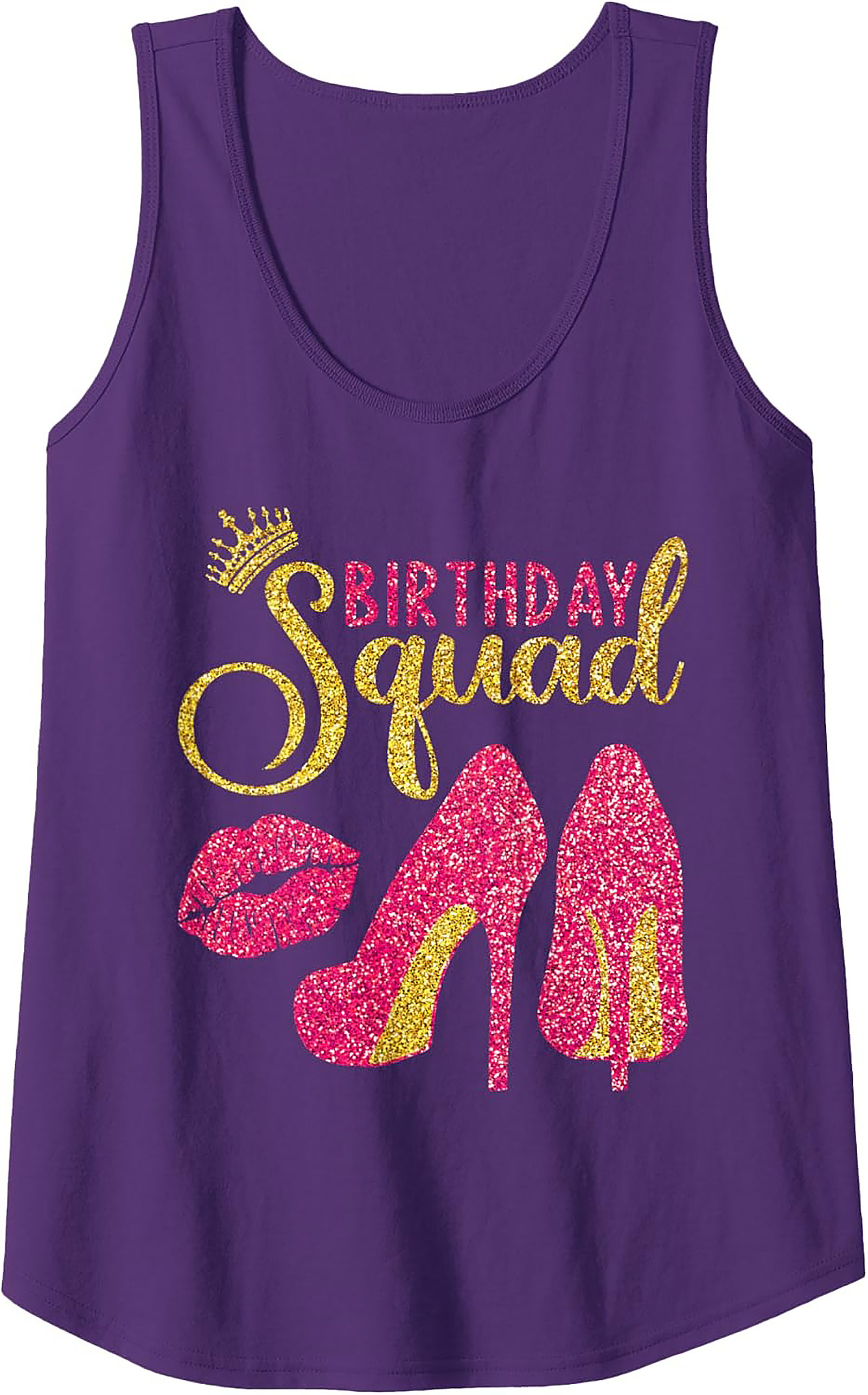 Birthday Squad Tank Top | Glam Glitter Party Sleeveless Shirt