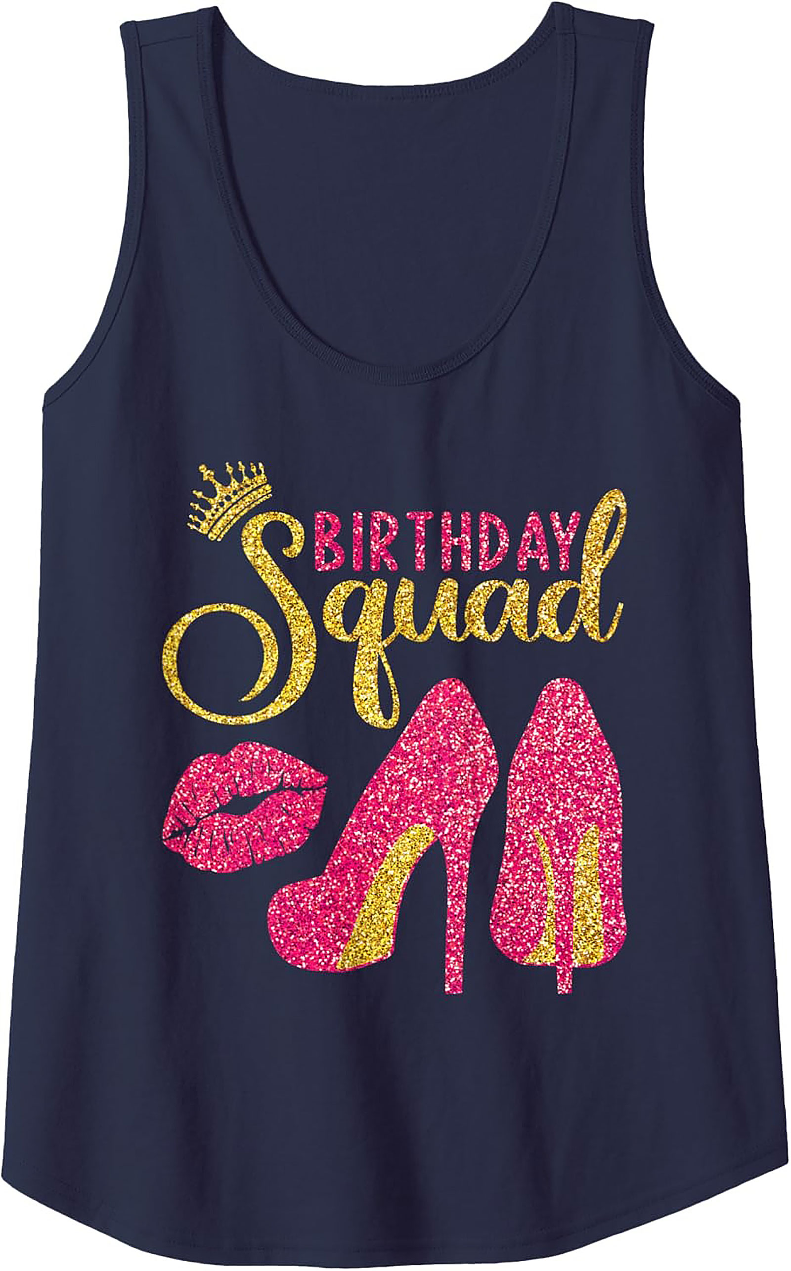Birthday Squad Tank Top | Glam Glitter Party Sleeveless Shirt