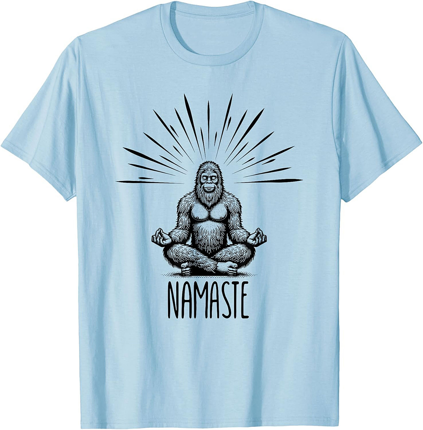Funny Bigfoot Namaste Graphic Tee Sasquatch Yoga Shirt