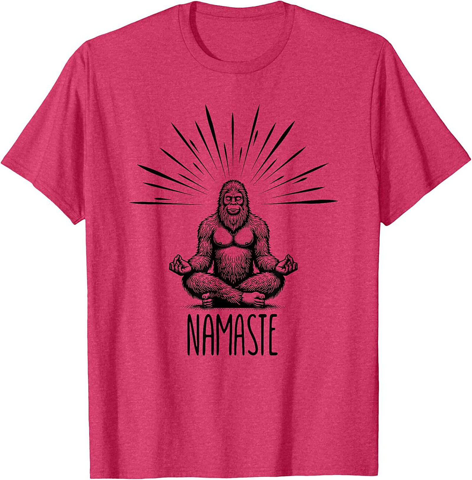 Funny Bigfoot Namaste Graphic Tee Sasquatch Yoga Shirt