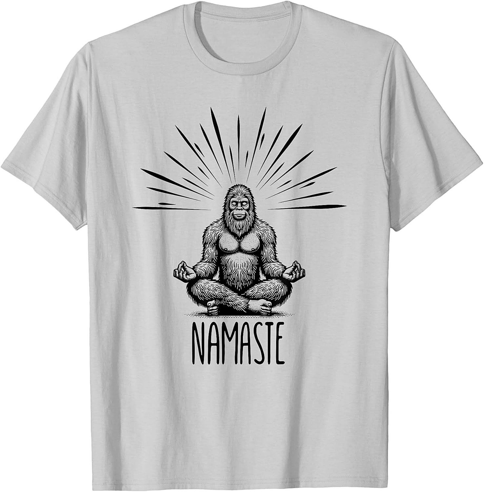 Funny Bigfoot Namaste Graphic Tee Sasquatch Yoga Shirt