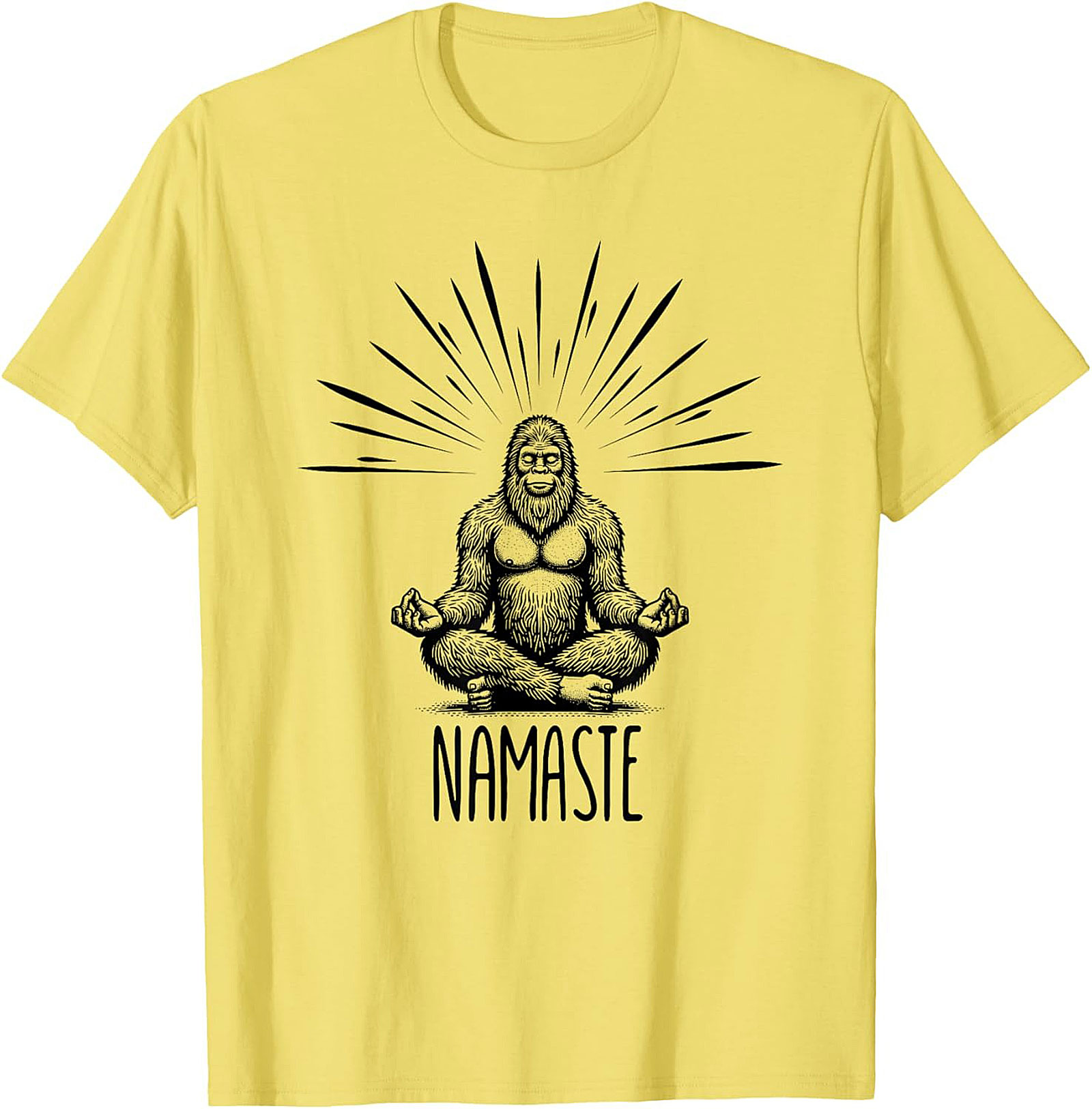 Funny Bigfoot Namaste Graphic Tee Sasquatch Yoga Shirt