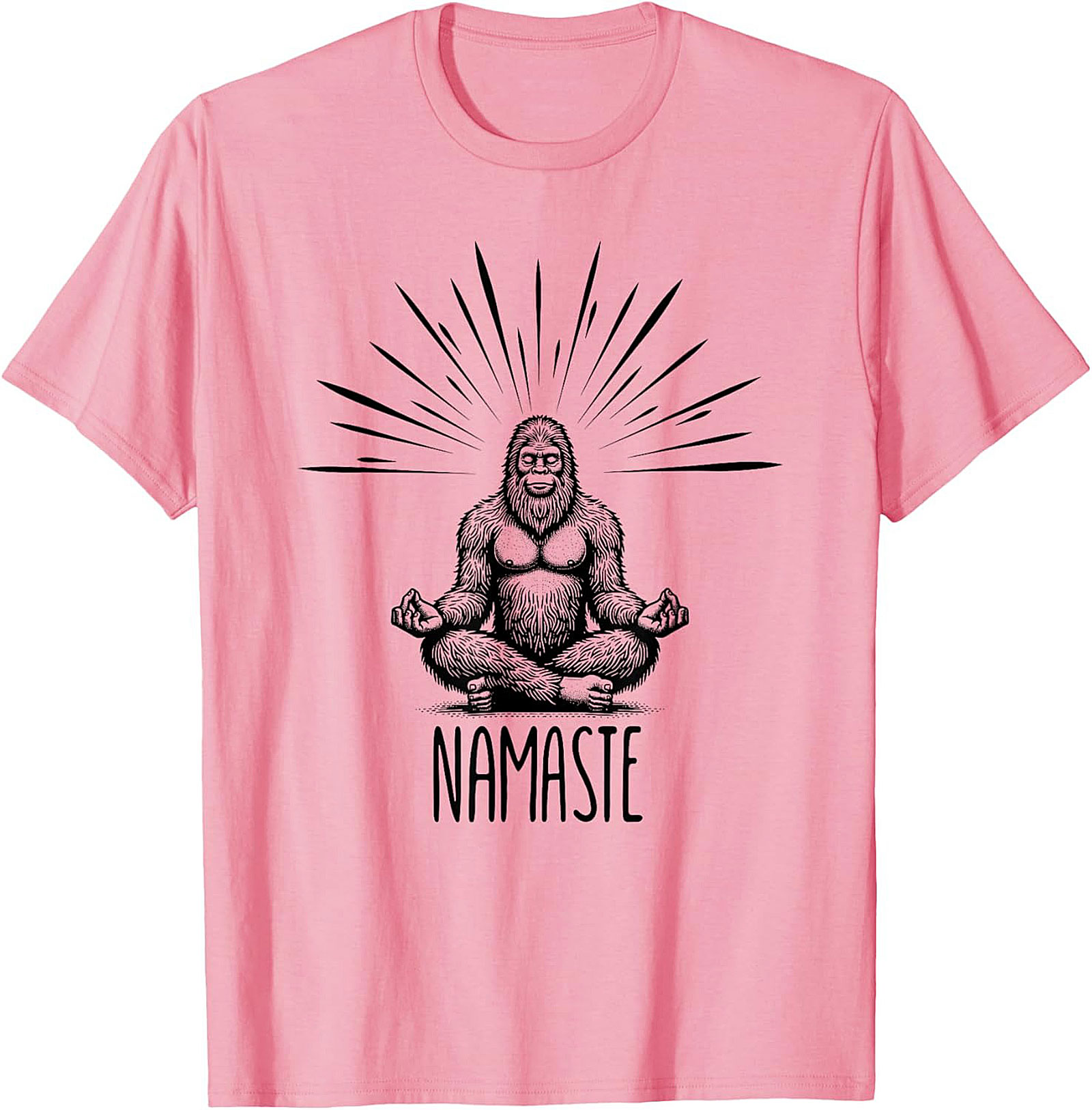 Funny Bigfoot Namaste Graphic Tee Sasquatch Yoga Shirt