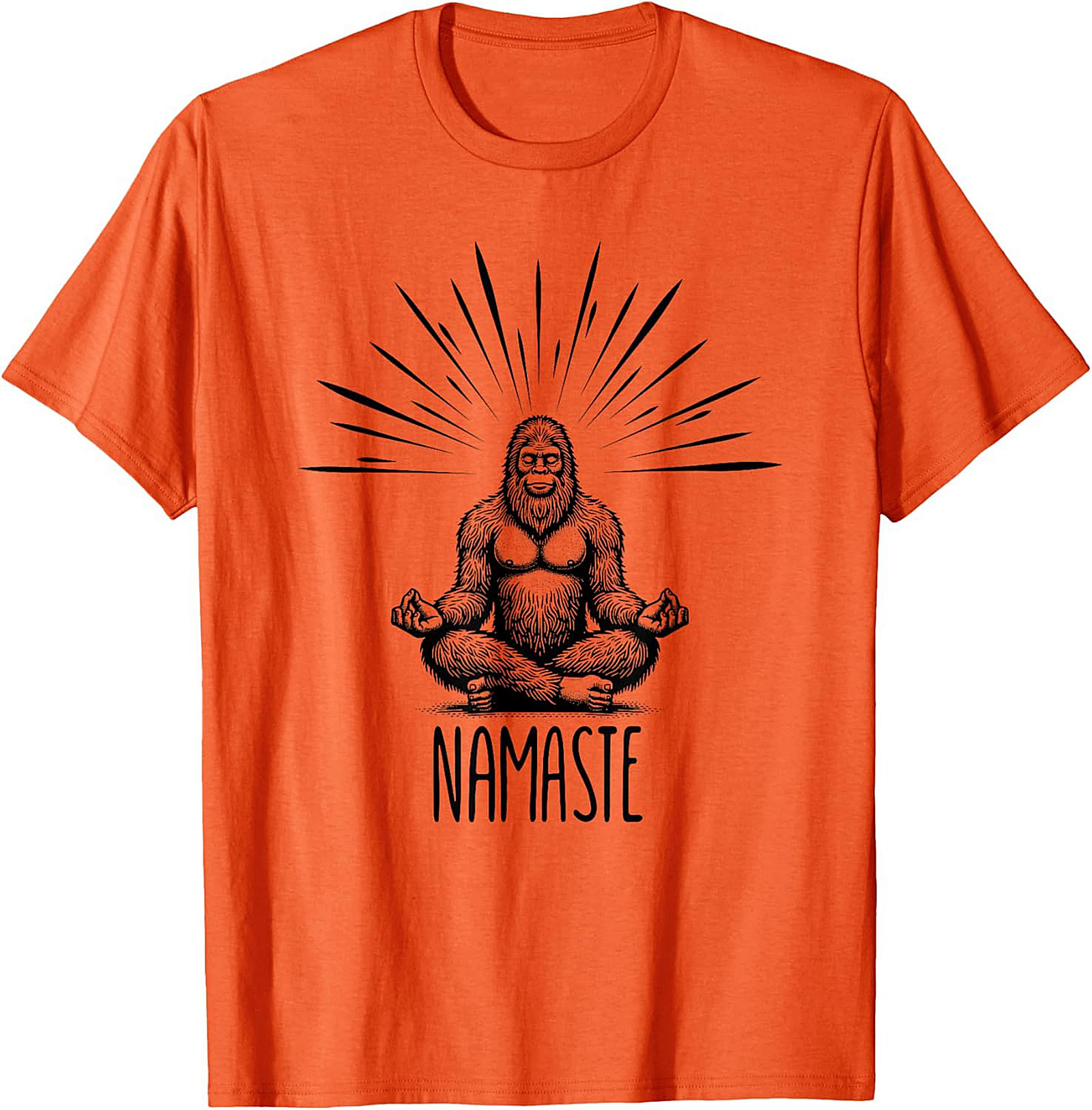 Funny Bigfoot Namaste Graphic Tee Sasquatch Yoga Shirt