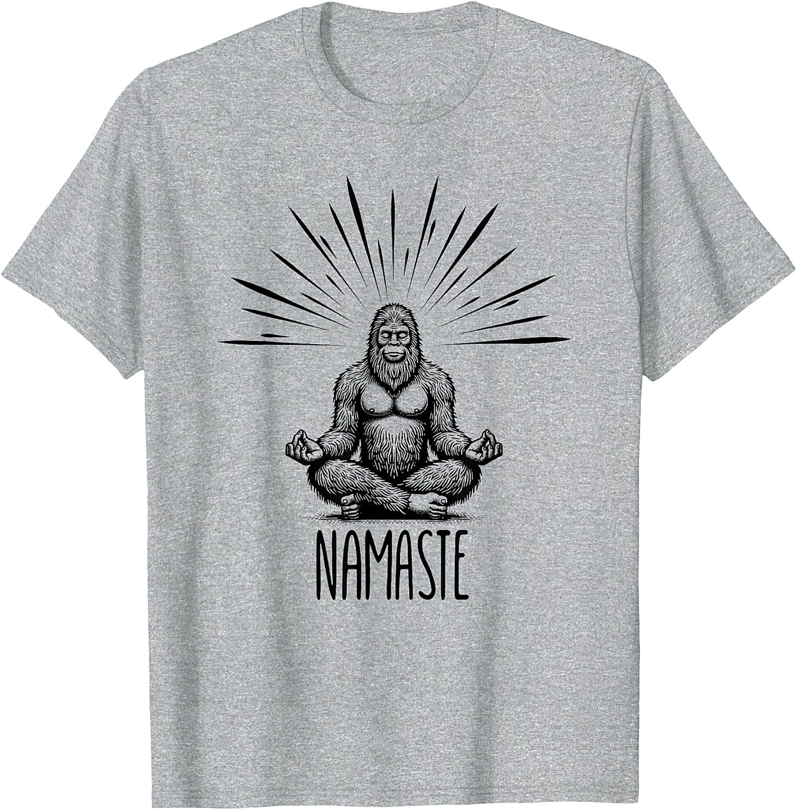 Funny Bigfoot Namaste Graphic Tee Sasquatch Yoga Shirt