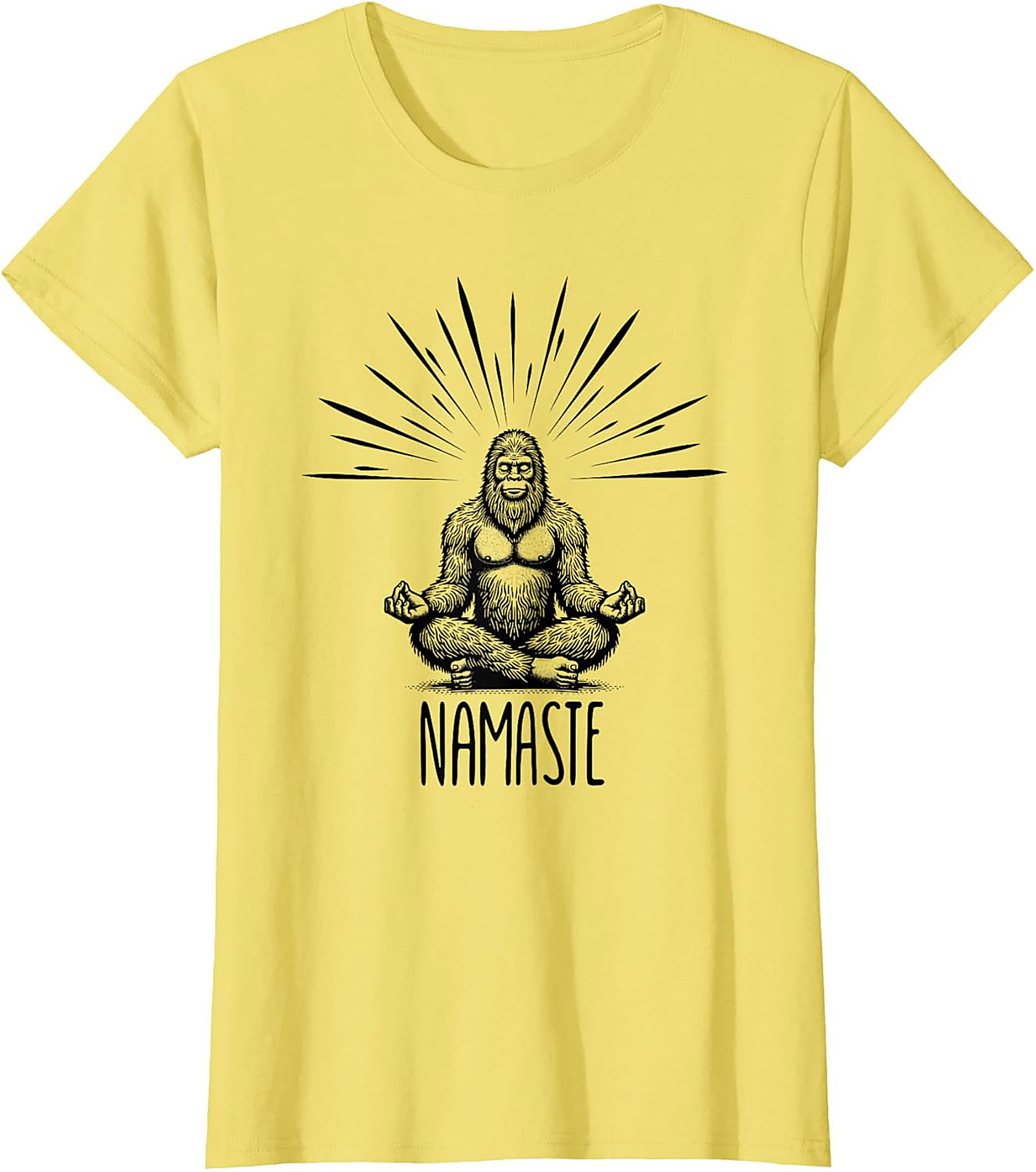 Funny Bigfoot Namaste Graphic Tee Sasquatch Yoga Shirt