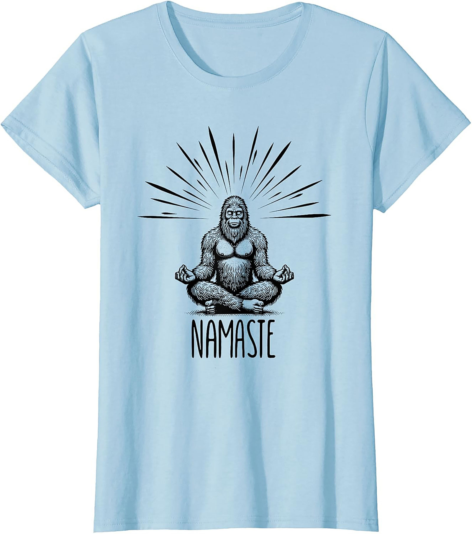 Funny Bigfoot Namaste Graphic Tee Sasquatch Yoga Shirt
