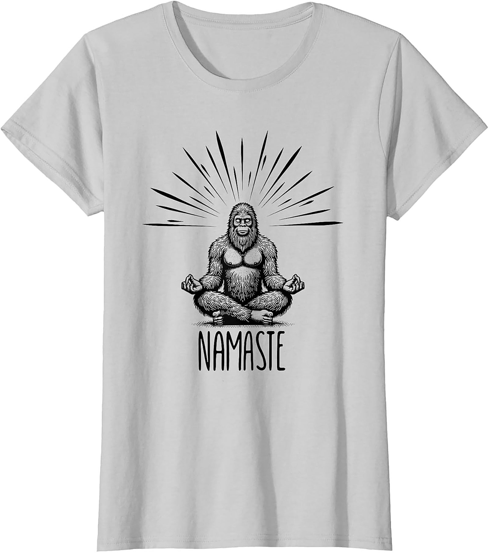 Funny Bigfoot Namaste Graphic Tee Sasquatch Yoga Shirt