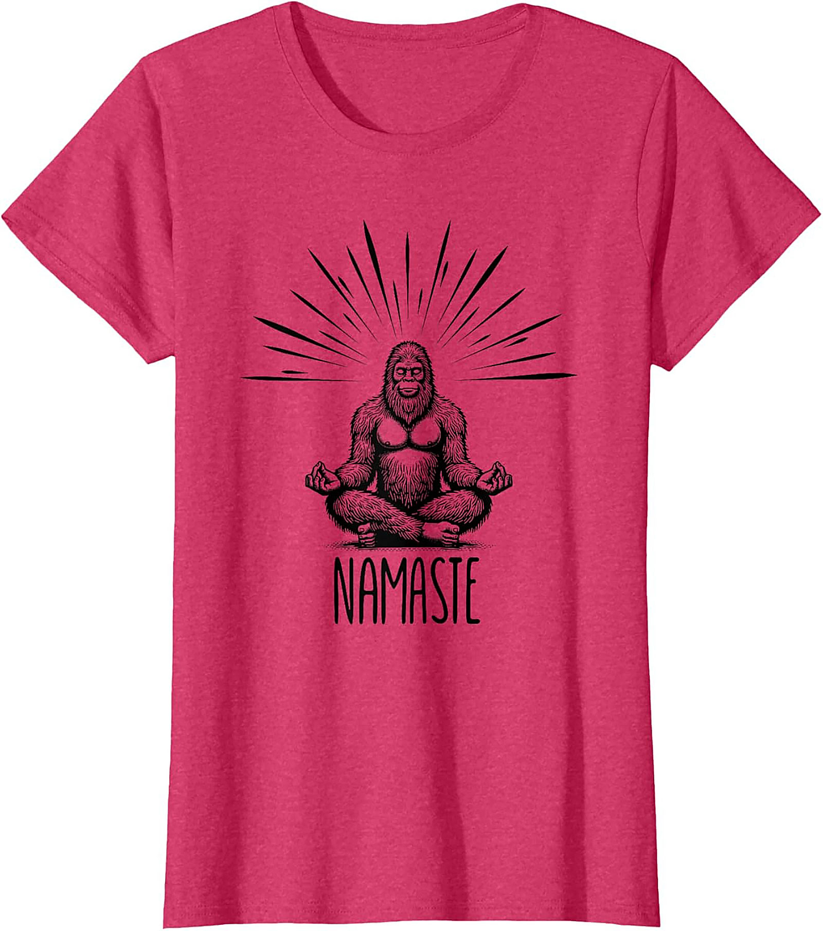 Funny Bigfoot Namaste Graphic Tee Sasquatch Yoga Shirt