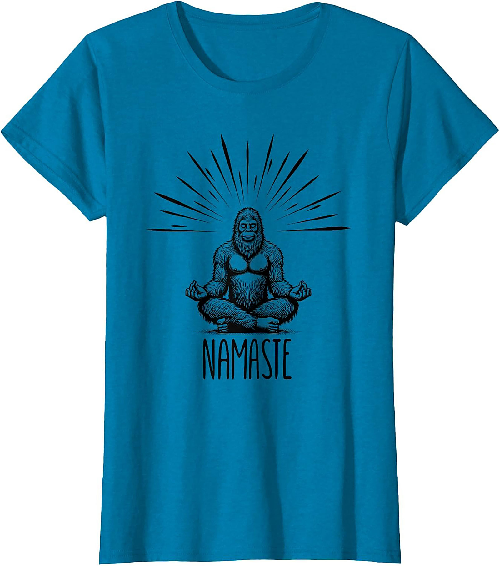 Funny Bigfoot Namaste Graphic Tee Sasquatch Yoga Shirt