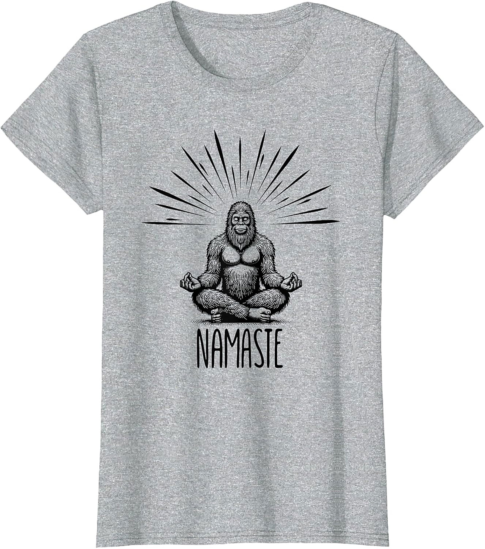 Funny Bigfoot Namaste Graphic Tee Sasquatch Yoga Shirt