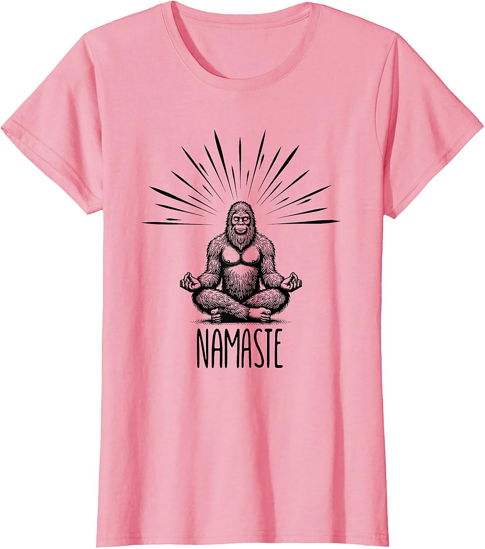 Funny Bigfoot Namaste Graphic Tee Sasquatch Yoga Shirt