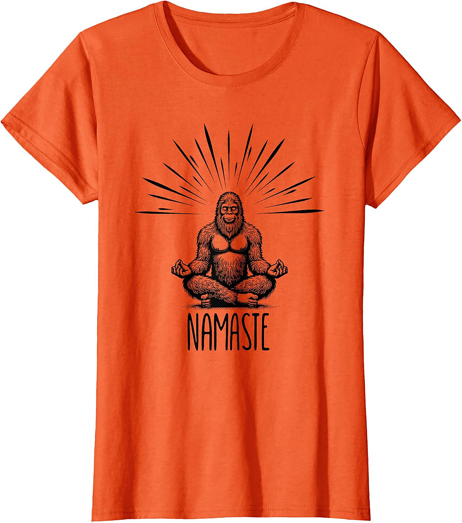 Funny Bigfoot Namaste Graphic Tee Sasquatch Yoga Shirt