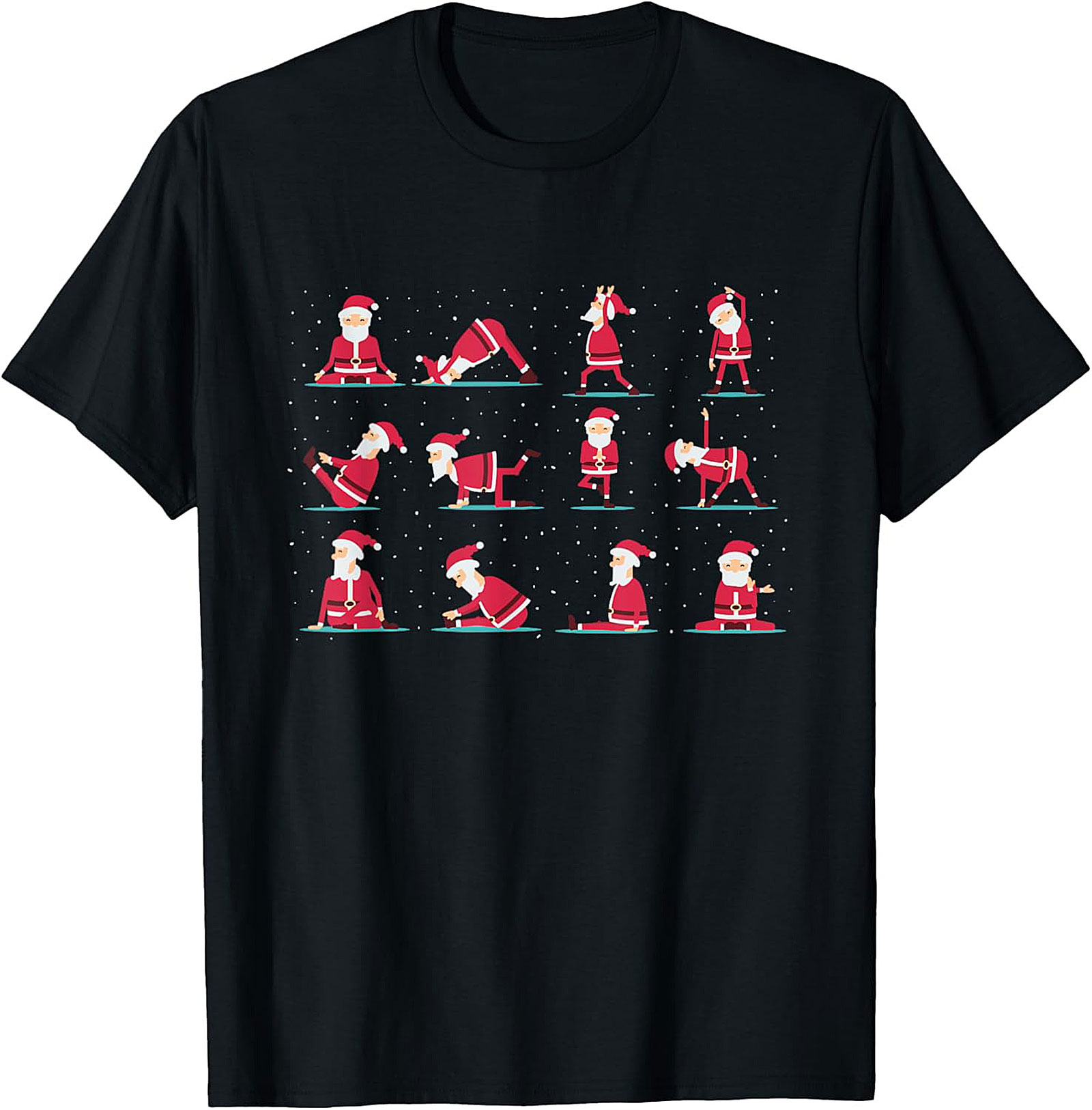Funny Santa Yoga T-Shirt Holiday Graphic Tee Gift