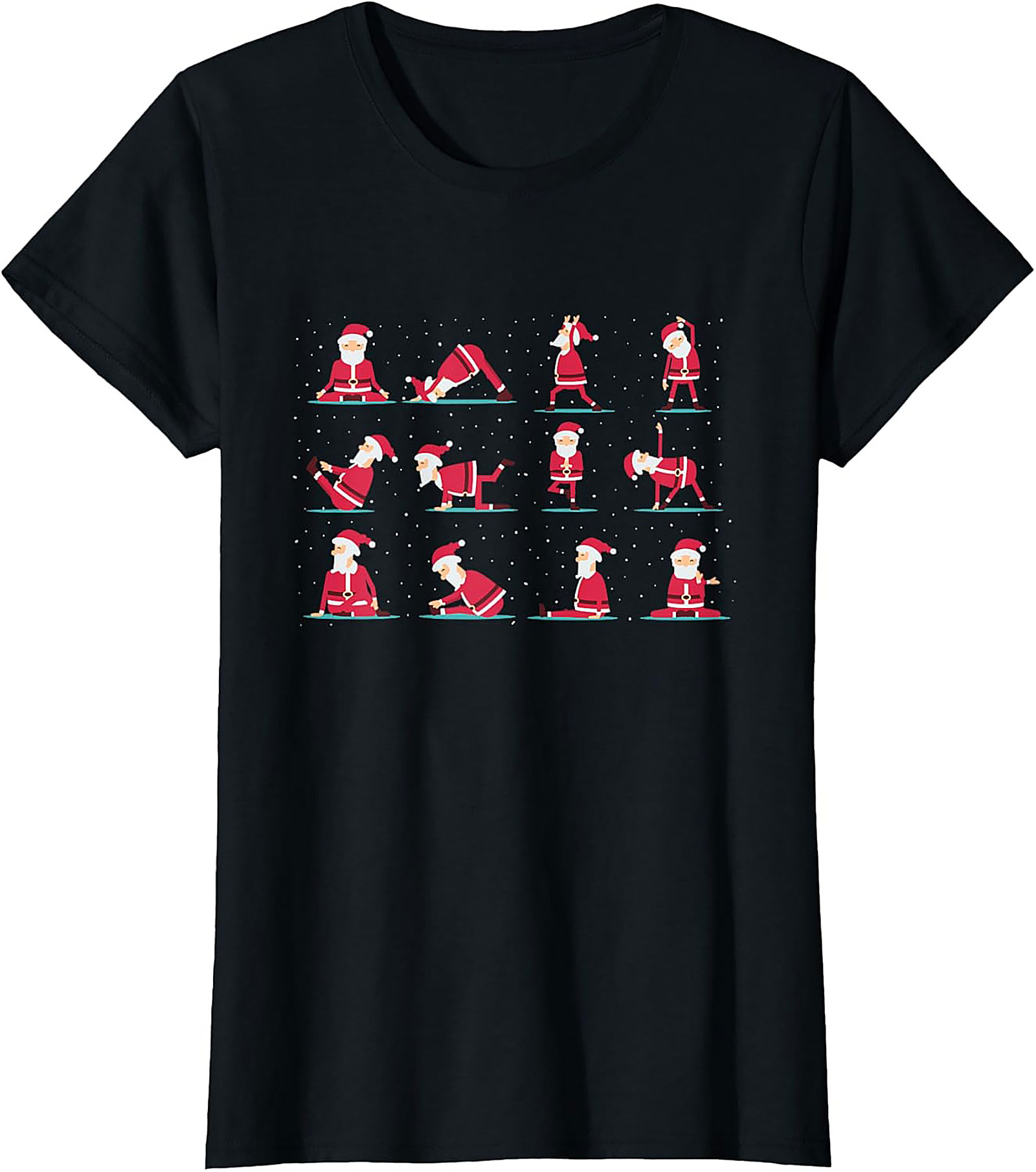 Funny Santa Yoga T-Shirt Holiday Graphic Tee Gift