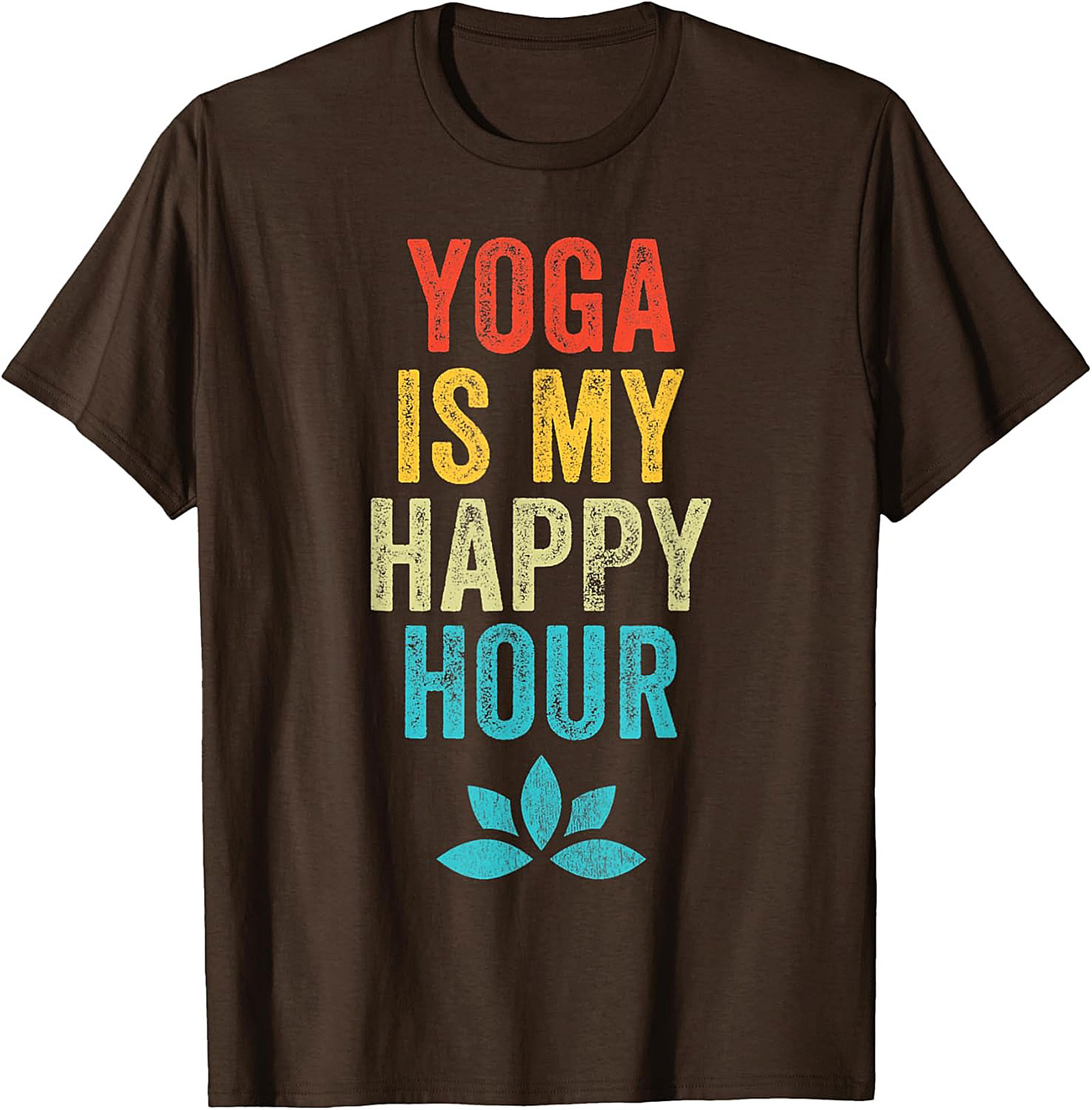 Yoga Is My Happy Hour T-shirt Funny Retro Graphic Tee