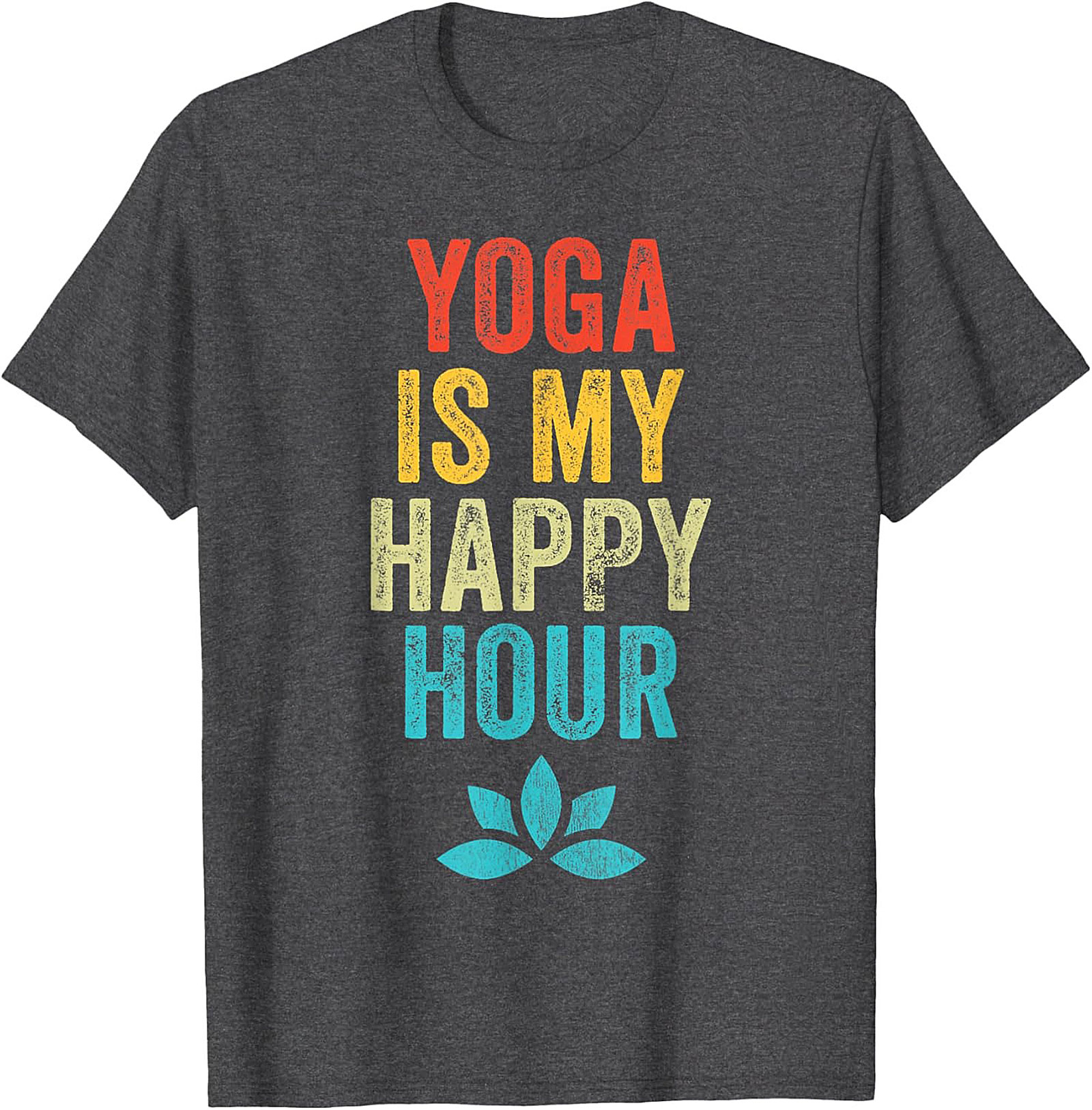 Yoga Is My Happy Hour T-shirt Funny Retro Graphic Tee