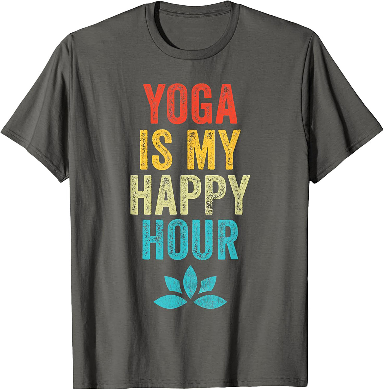 Yoga Is My Happy Hour T-shirt Funny Retro Graphic Tee