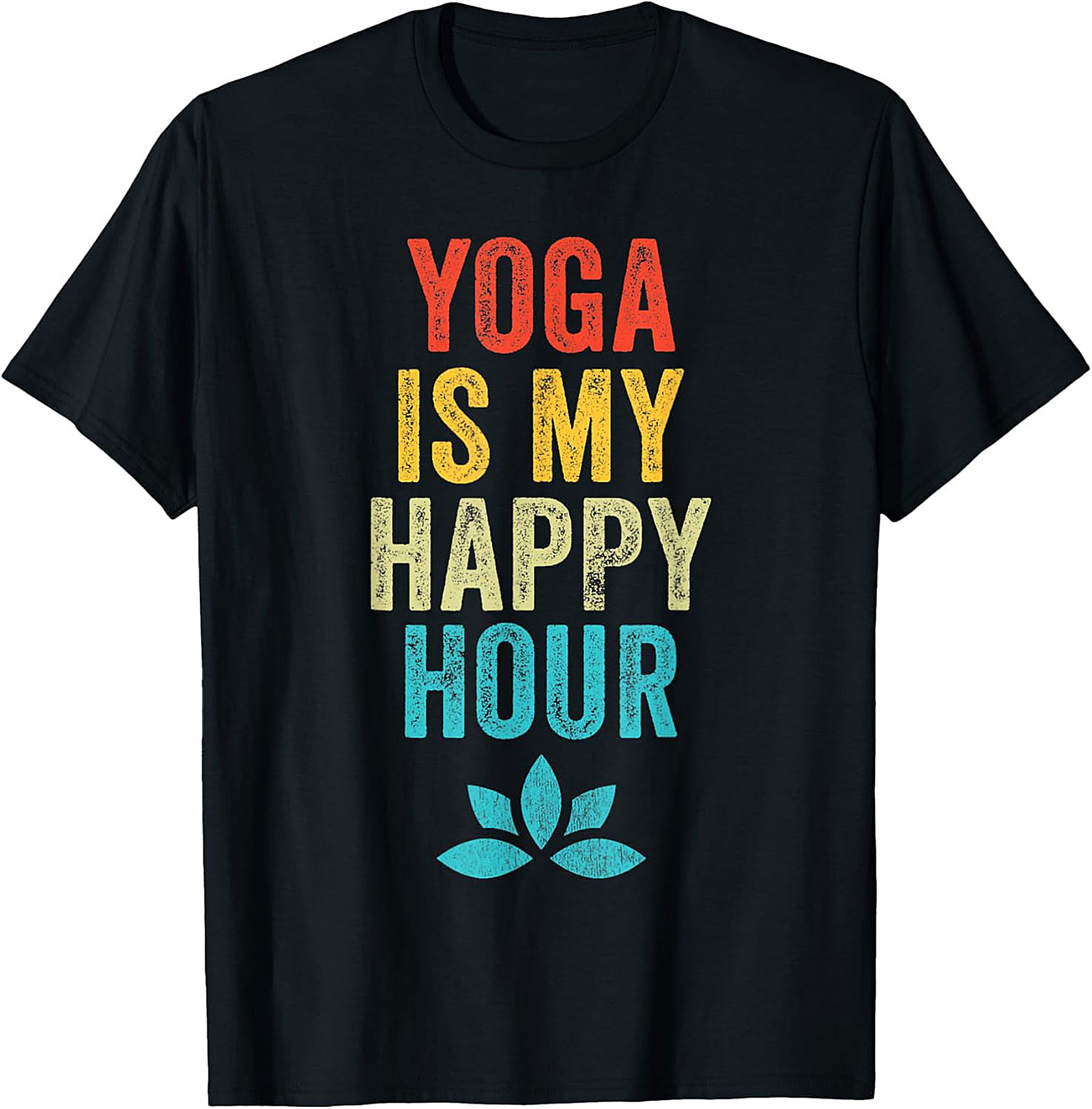 Yoga Is My Happy Hour T-shirt Funny Retro Graphic Tee