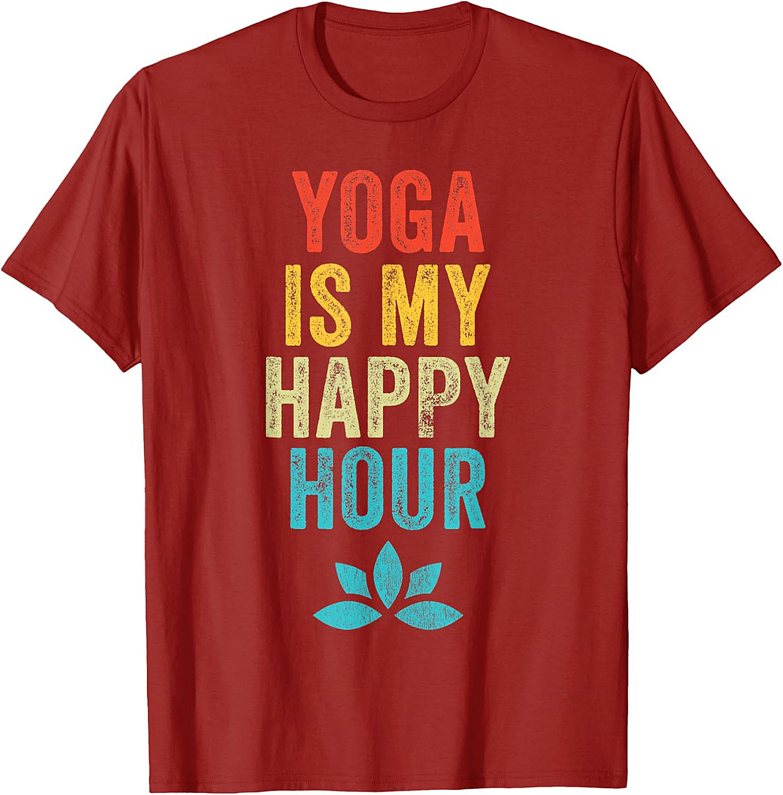 Yoga Is My Happy Hour T-shirt Funny Retro Graphic Tee