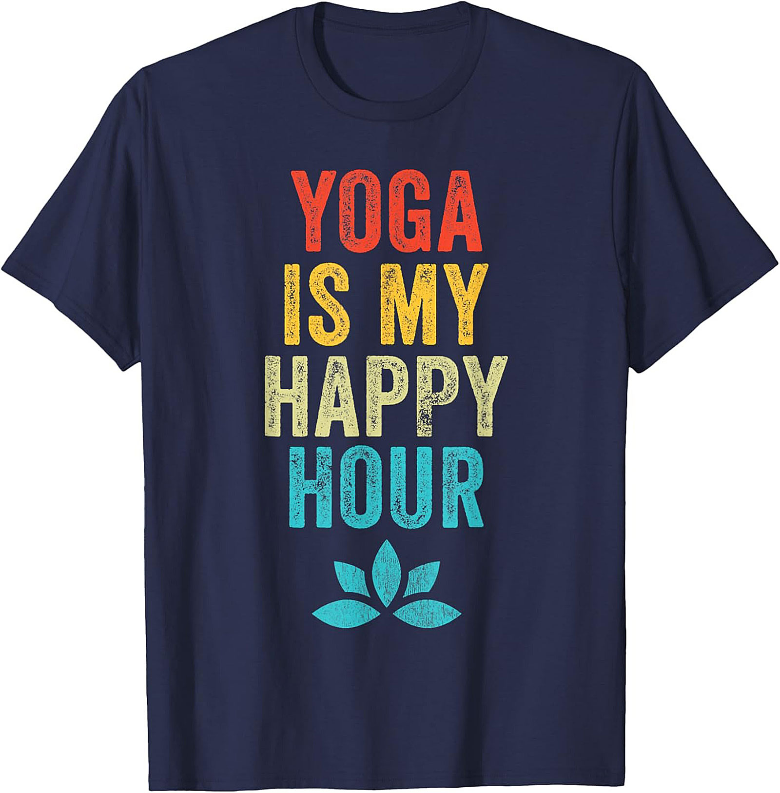 Yoga Is My Happy Hour T-shirt Funny Retro Graphic Tee
